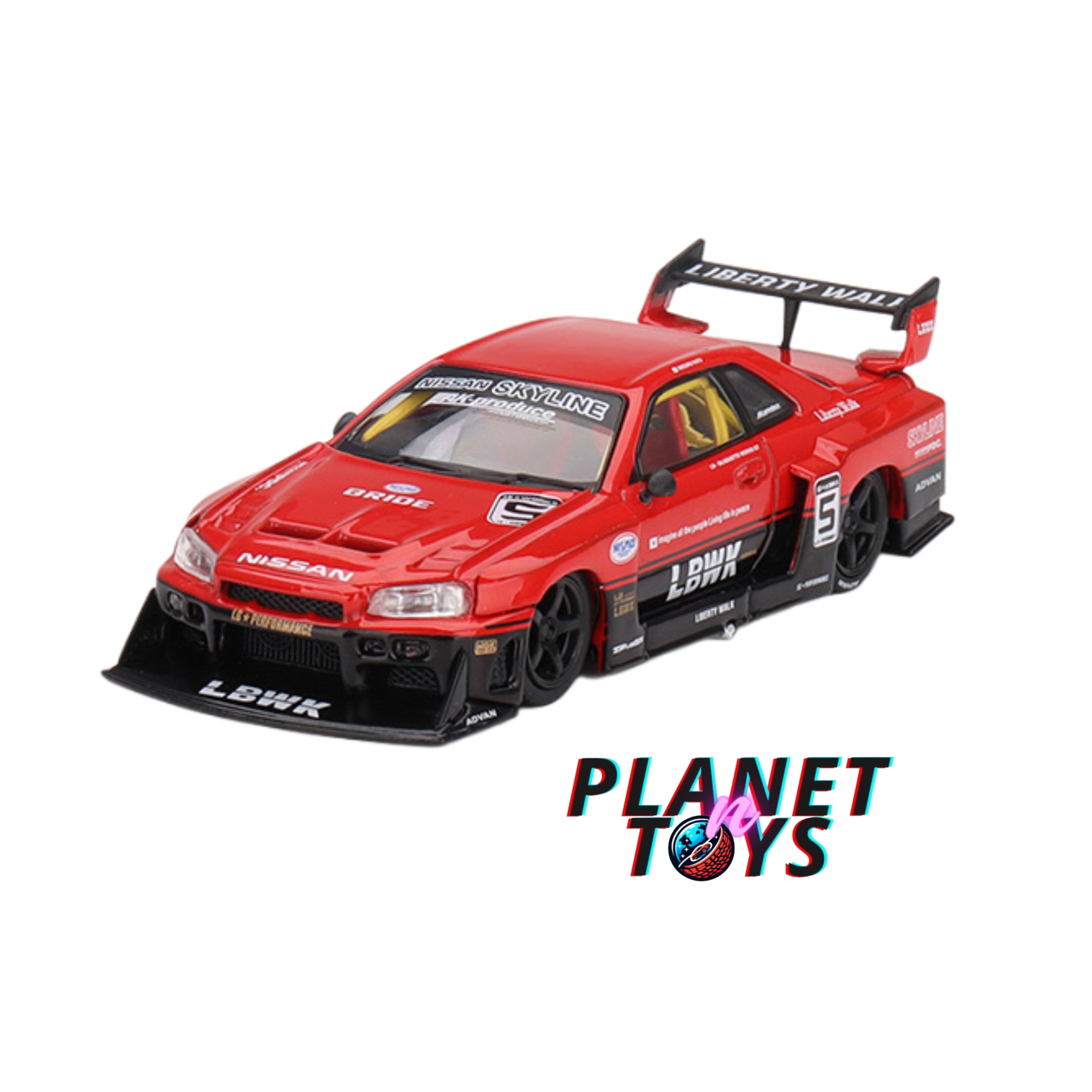 Mini GT 1:64 LBWK Nissan LB-ER34 Super Silhouette Red/Black #843