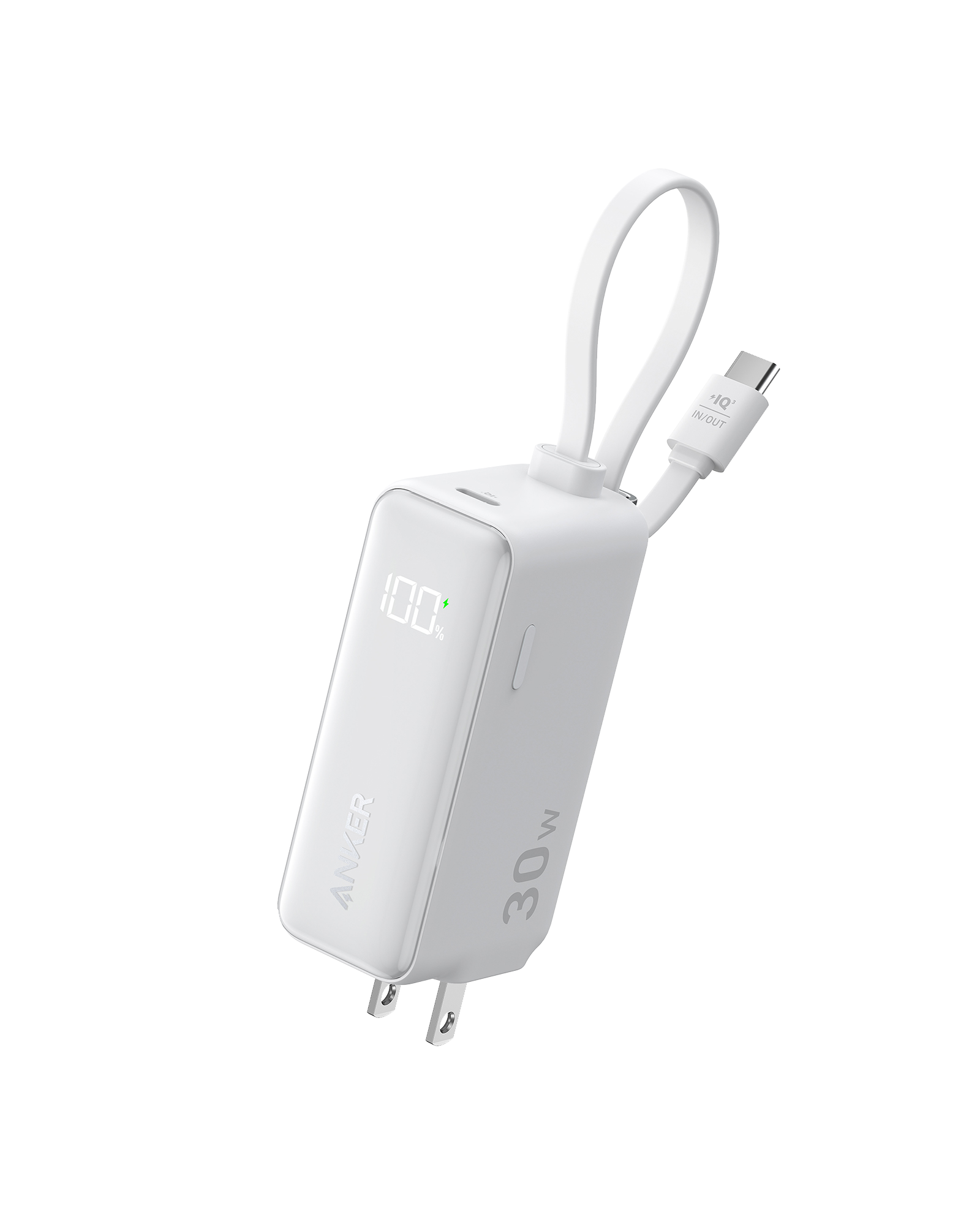 Anker Power Bank (30W, 5k, Fusion, Built-In USB-C Cable)