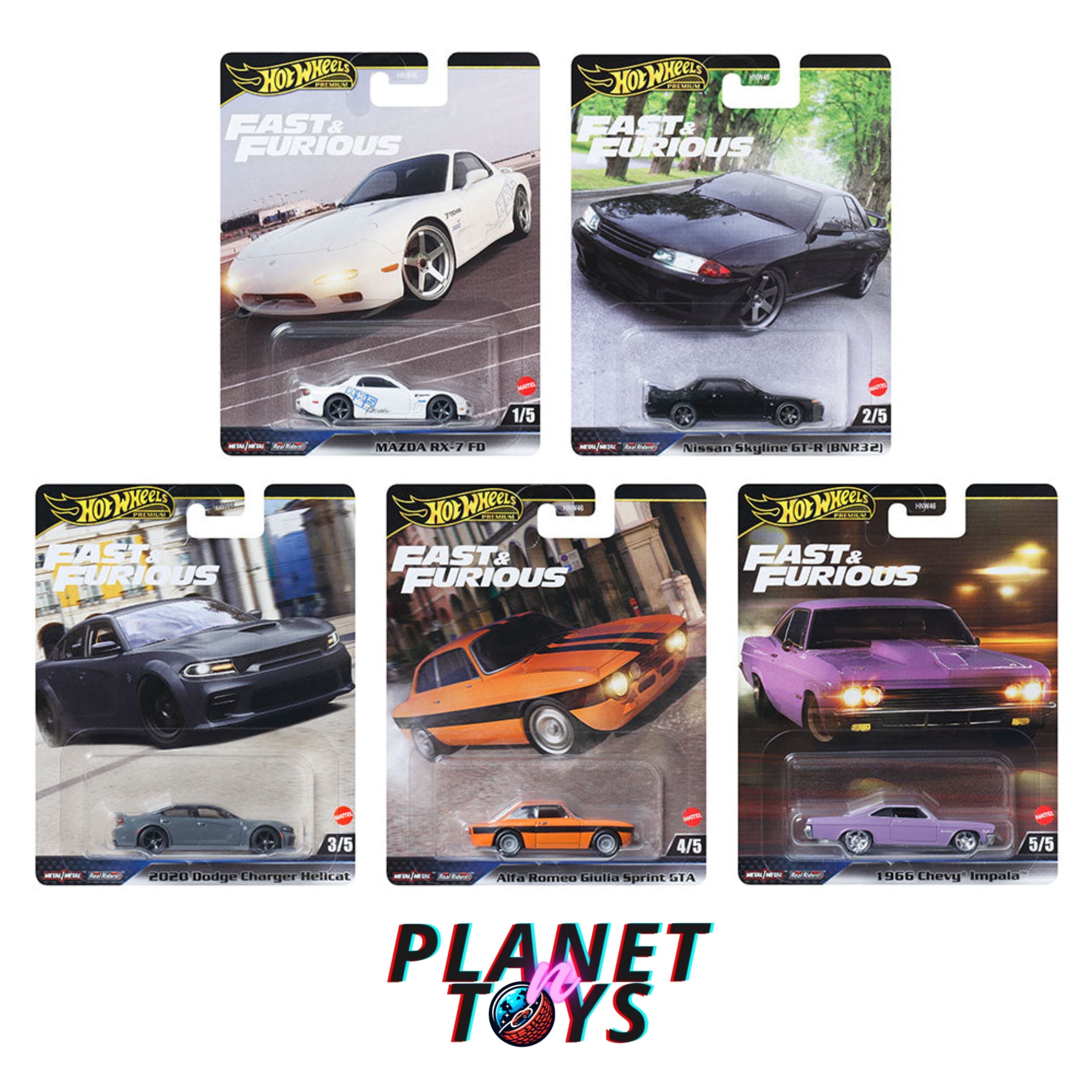 Hot Wheels Premium Fast & Furious Sets 5/5 Assorted
