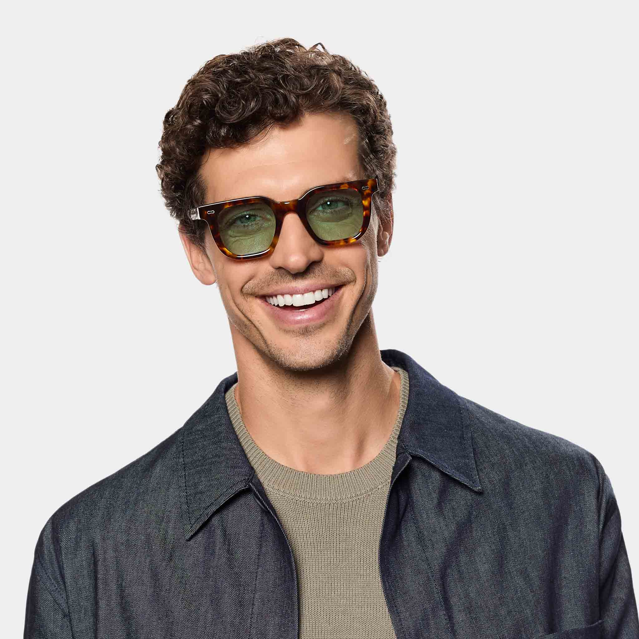 TBD Eyewear Mastro Eco Spotted Havana | Light Green Lens Sunglasses