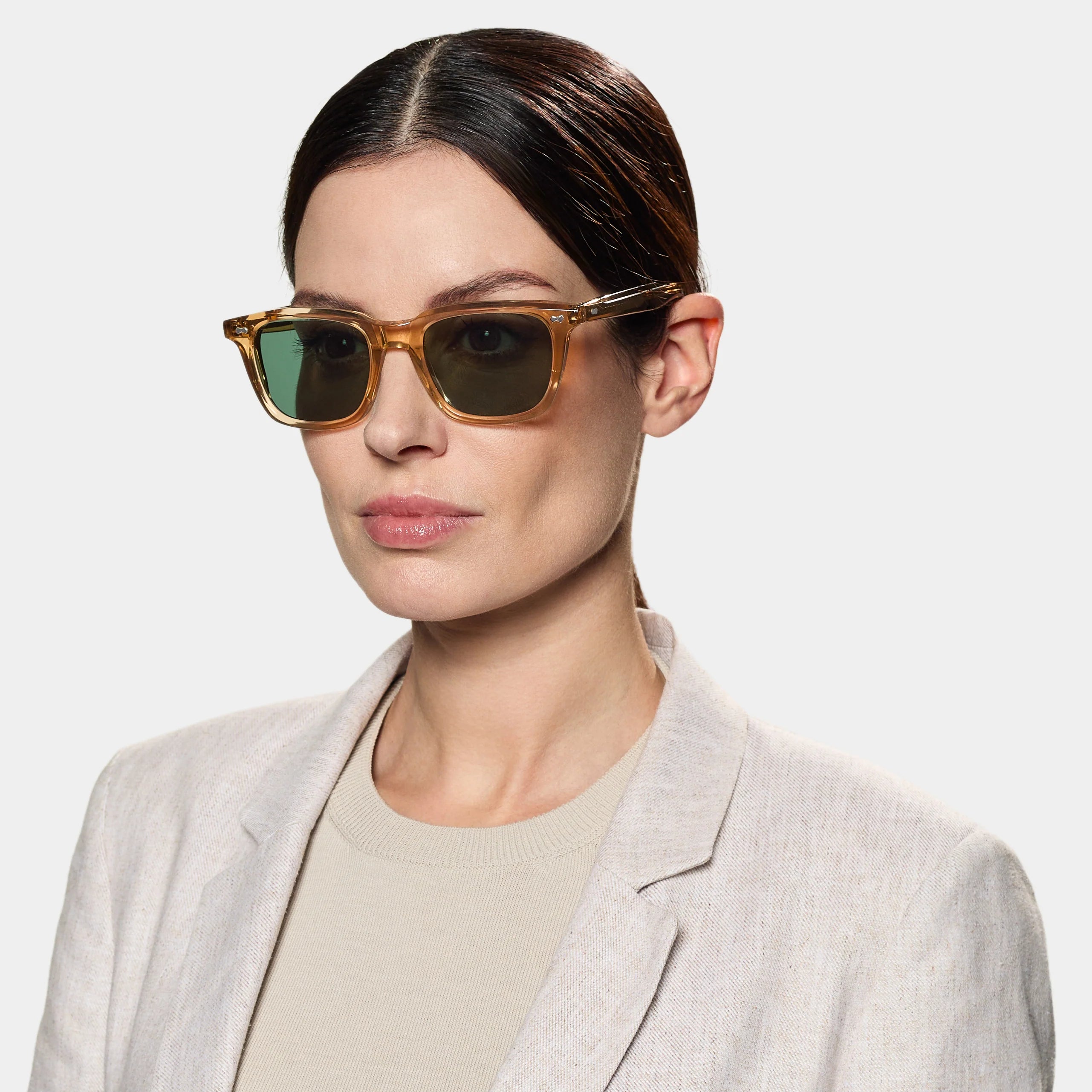 TBD Eyewear Carré Eco Champagne | Bottle Green Lens Sunglasses