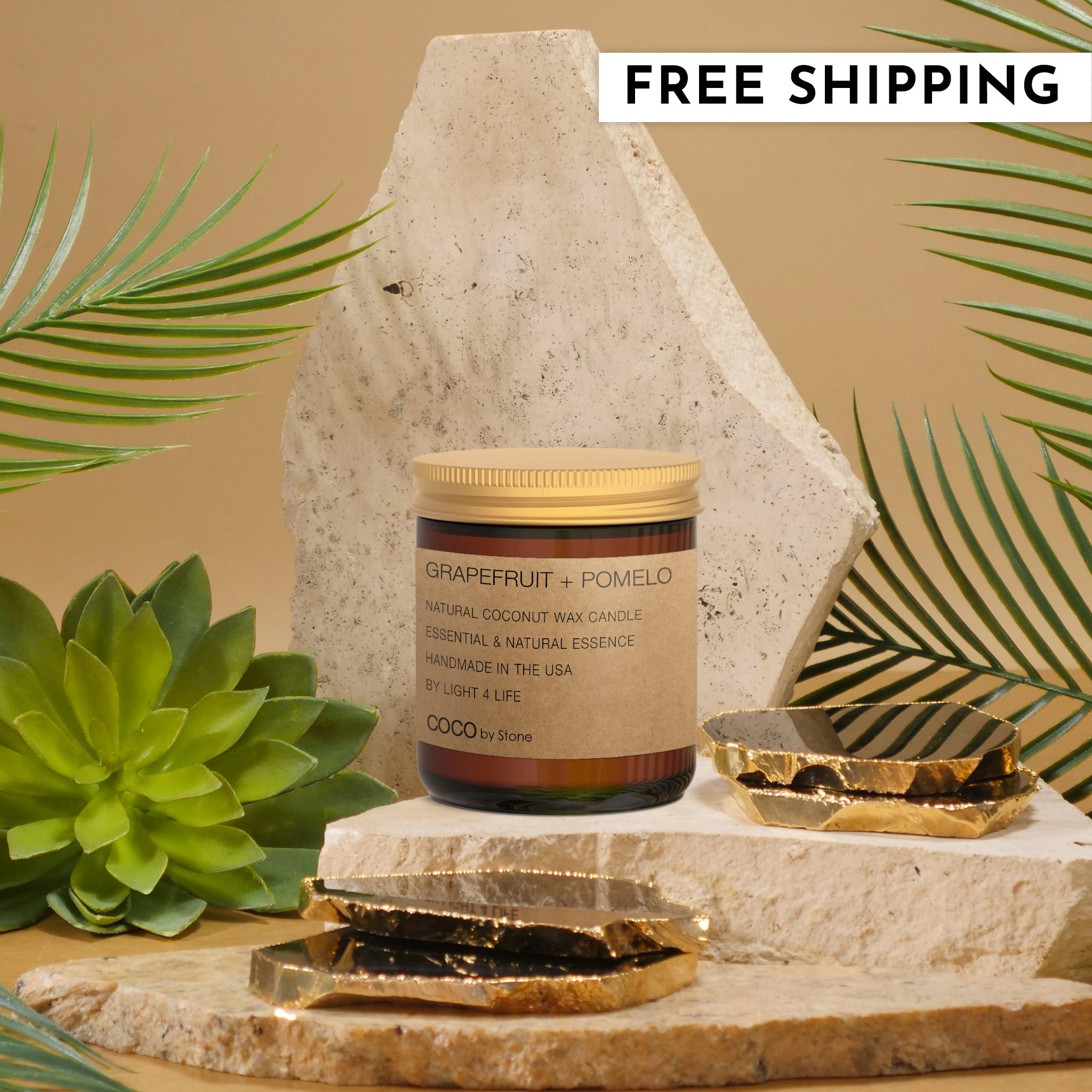 3.5oz Grapefruit + Pomelo Natural Coconut Apricot Wax Candle