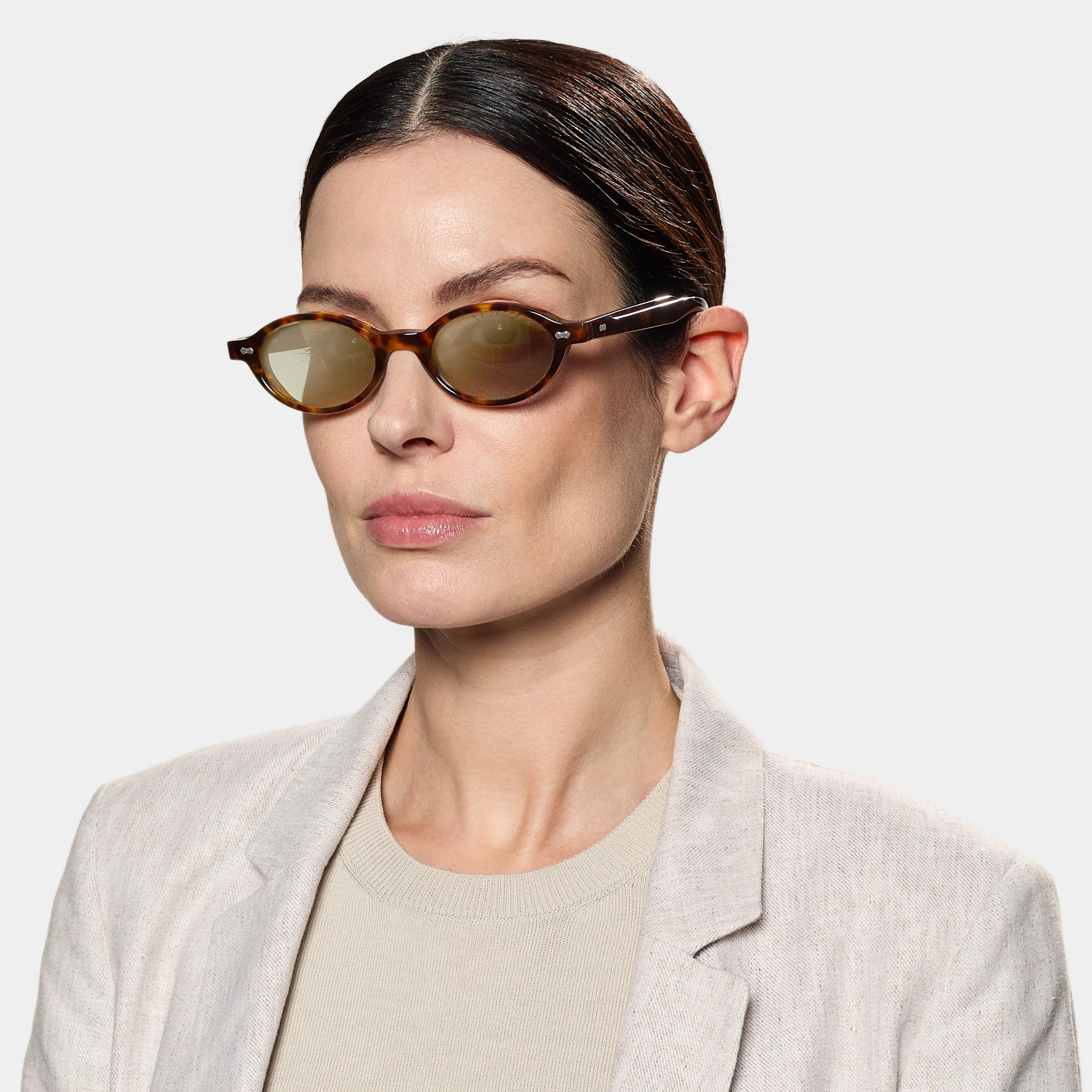 TBD Eyewear Ellipse Eco Spotted Havana | Mirror Green Lens Sunglasses