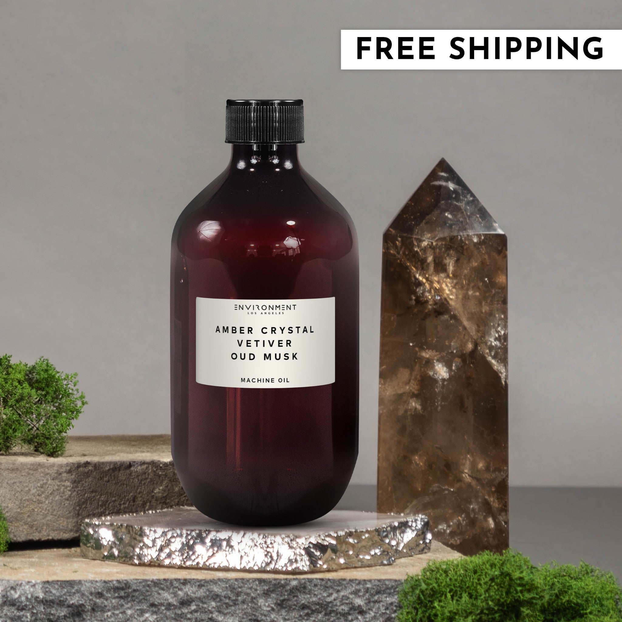 16oz Amber Crystal | Vetiver | Oud Musk Machine Diffusing Oil (Inspired by Baccarat Rouge 540®)