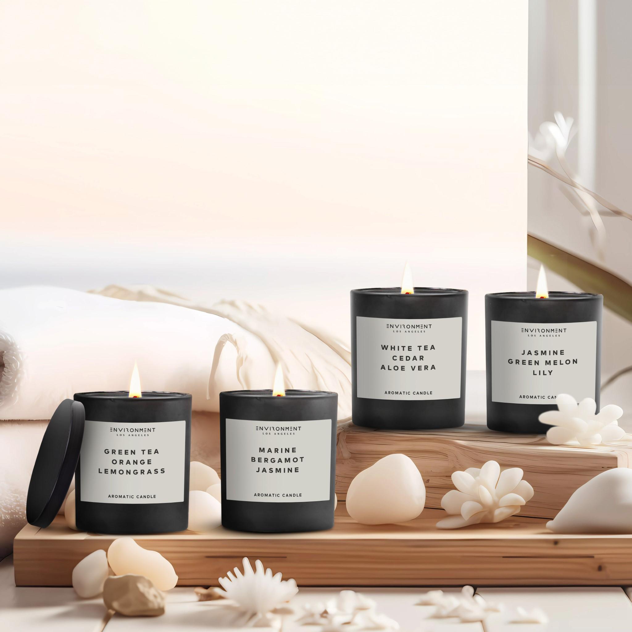 8oz Green Tea | Orange | Lemongrass Candle with Lid and Box (Inspired by Delano Beach Club Hotel®)