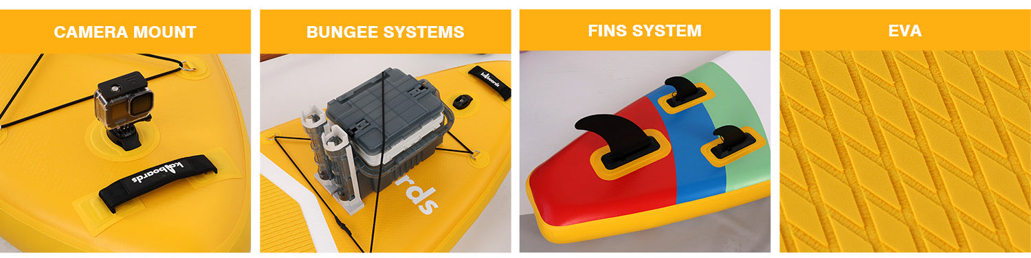 Kai Boards The Rainbow 10’6 Inflatable SUP Paddle Board Set - Yellow