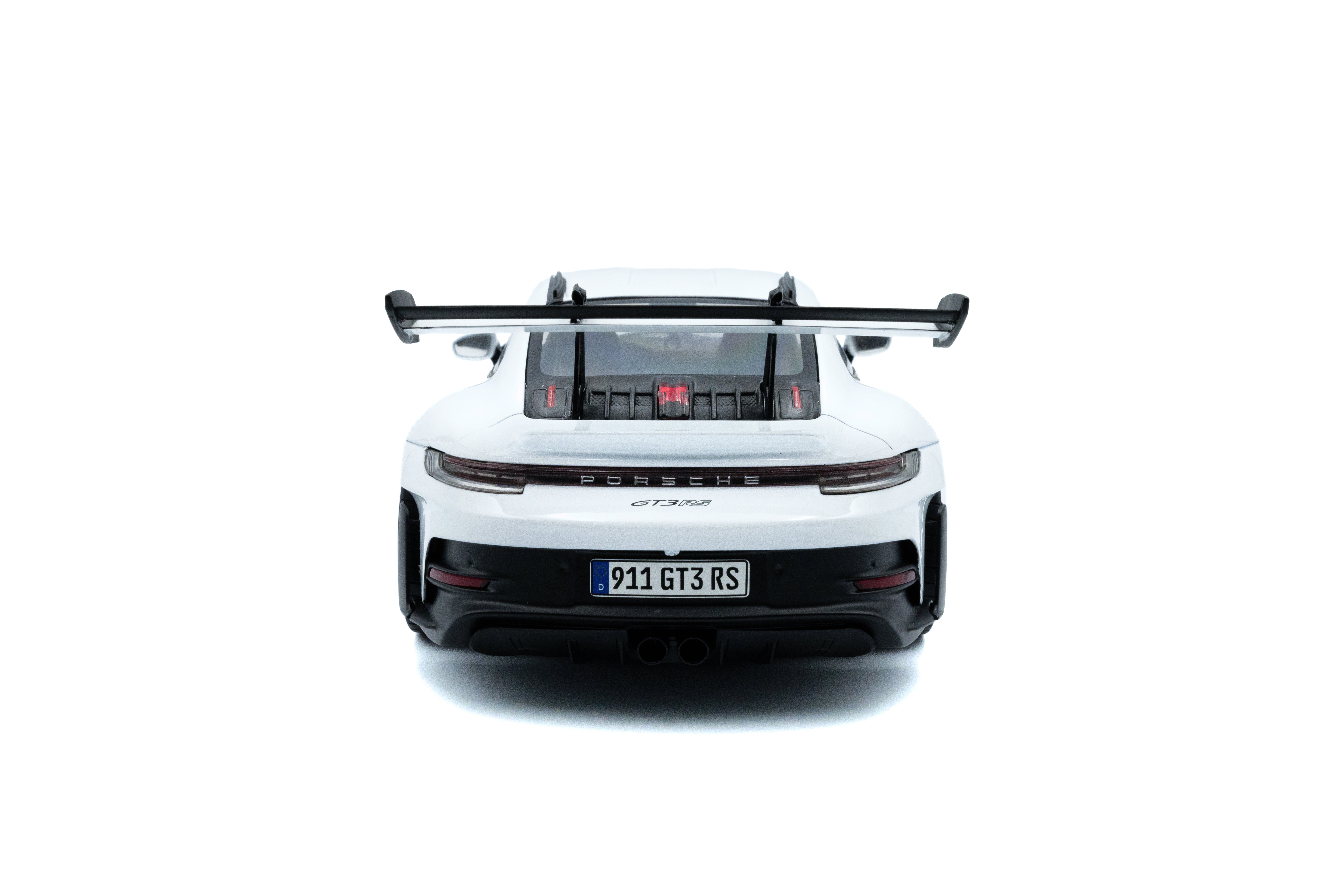 Solido Porsche 911 GT3 RS White with Blue Stripes - 2024 1:18 Diecast Car S1812102