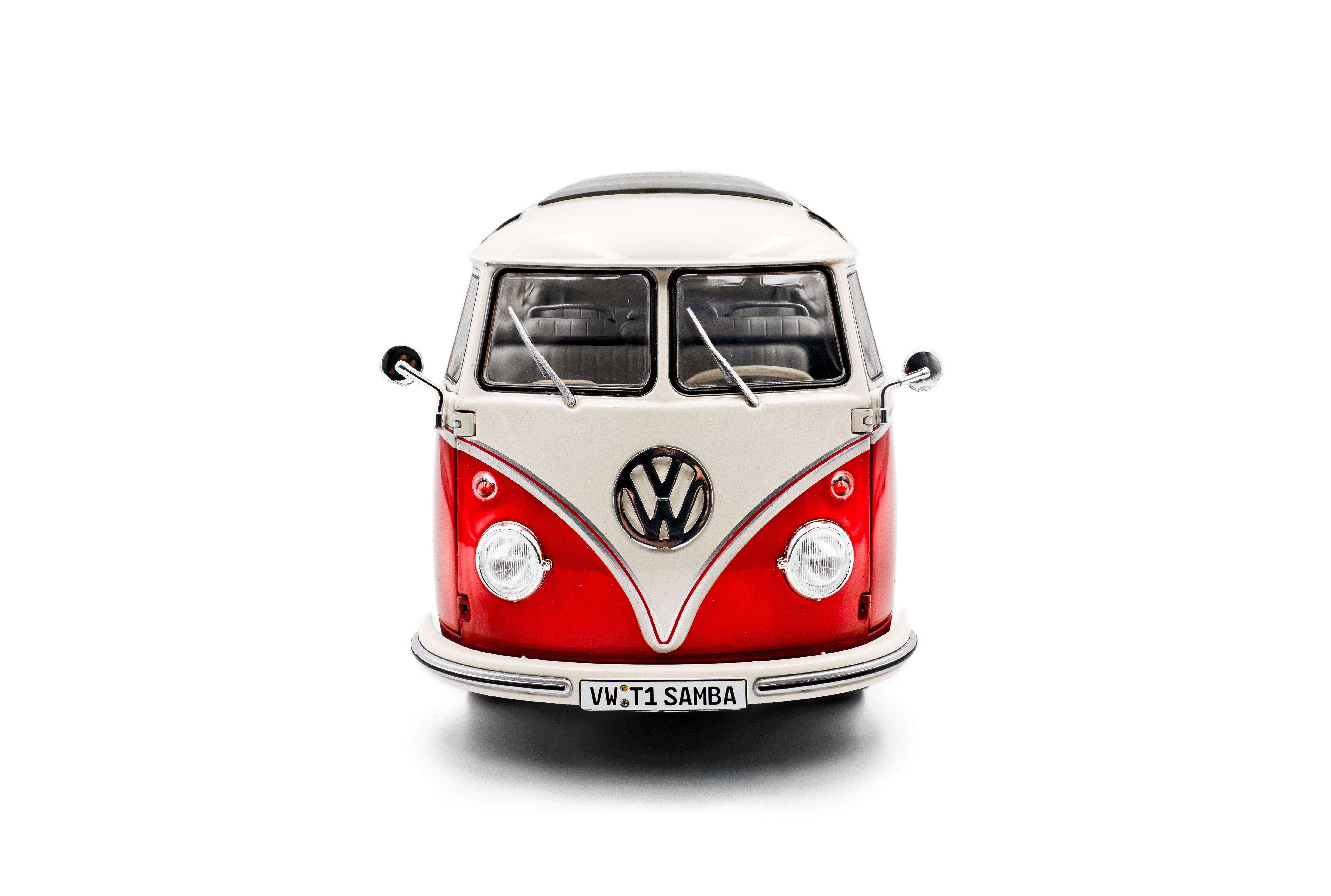 Solido Volkswagen T1 Samba Red / White-1962 1:18 Diecast Car S1813402