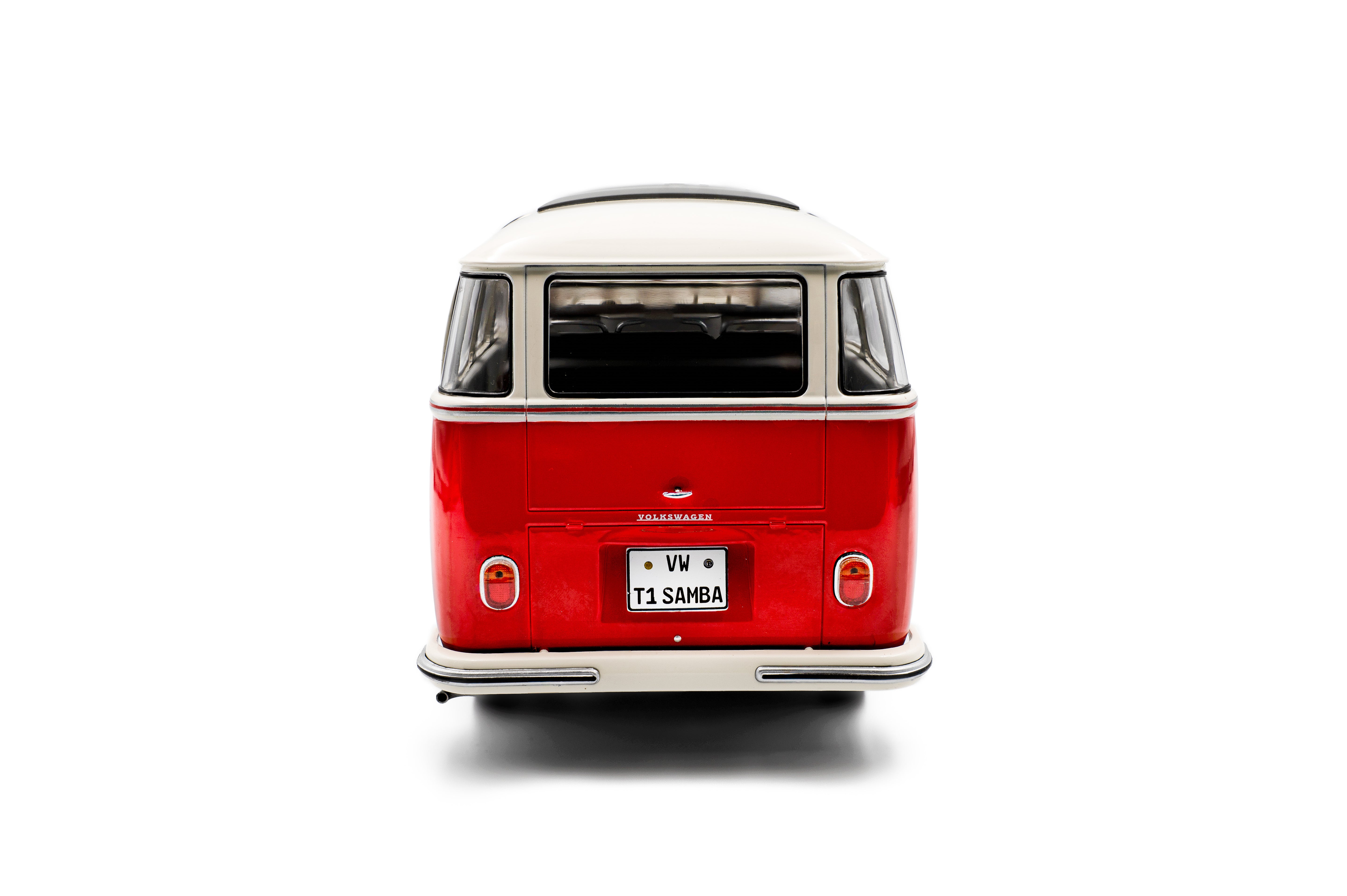 Solido Volkswagen T1 Samba Red / White-1962 1:18 Diecast Car S1813402