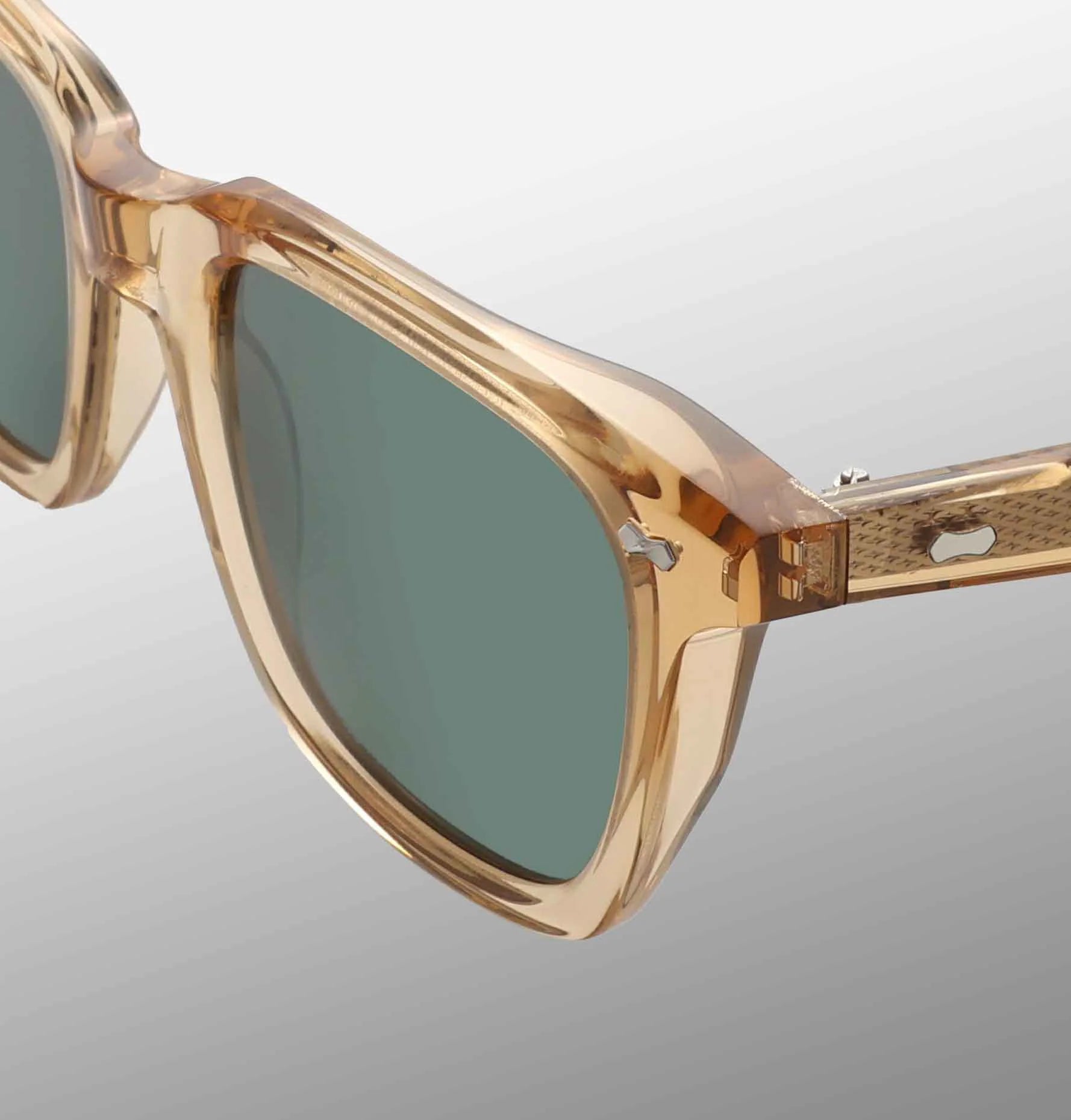 TBD Eyewear Carré Eco Champagne | Bottle Green Lens Sunglasses