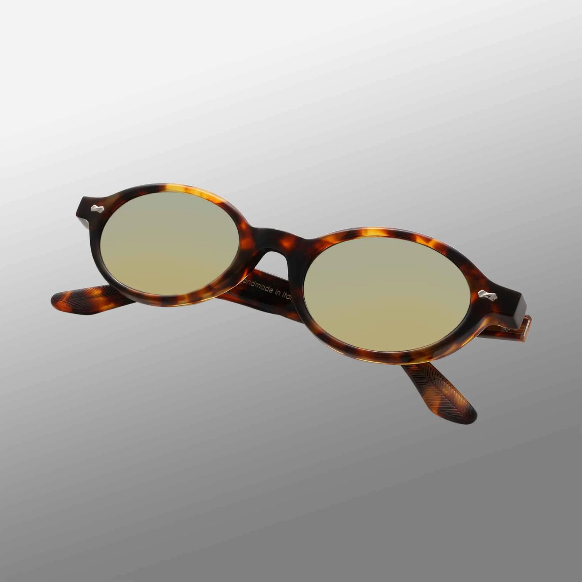 TBD Eyewear Ellipse Eco Spotted Havana | Mirror Green Lens Sunglasses