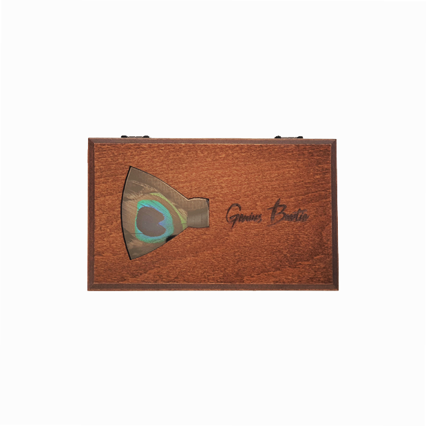 Genius Bowtie Pythagoras Feather Bow Tie - Brown & Peacock