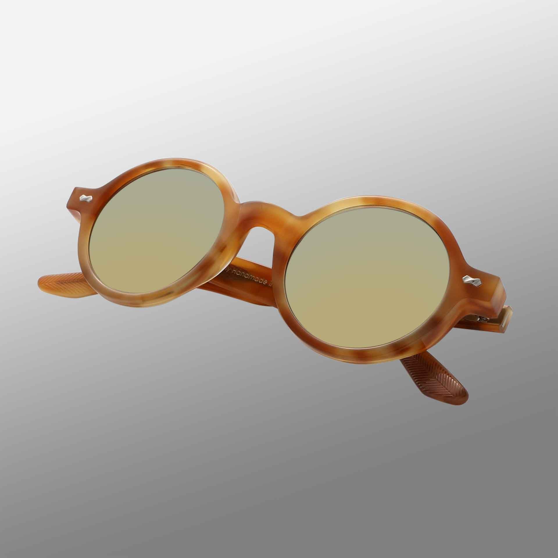 TBD Eyewear Giotto Golden Havana | Mirror Green Lens Sunglasses