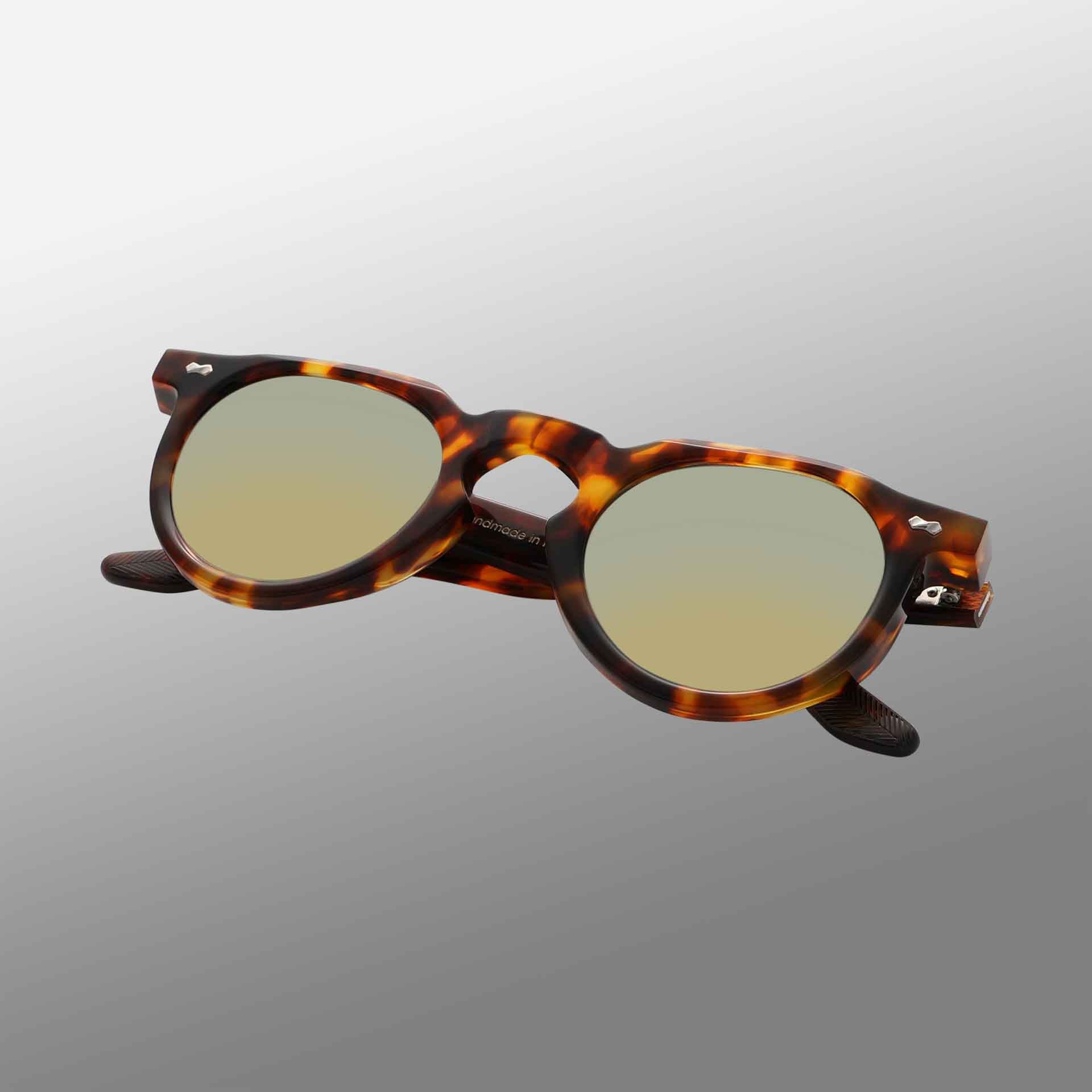 TBD Eyewear Hem Eco Spotted Havana | Mirror Green Lens Sunglasses