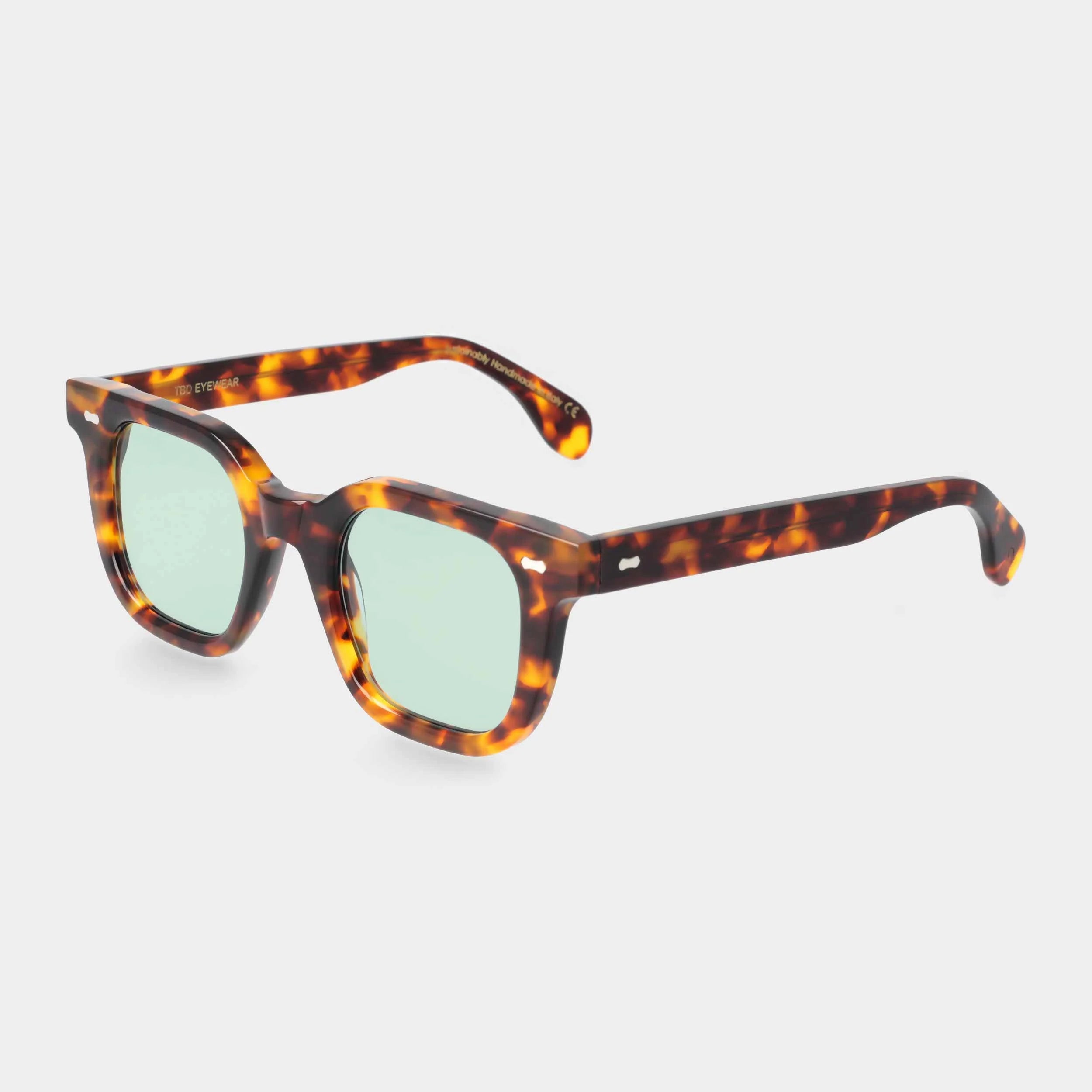 TBD Eyewear Mastro Eco Spotted Havana | Light Green Lens Sunglasses