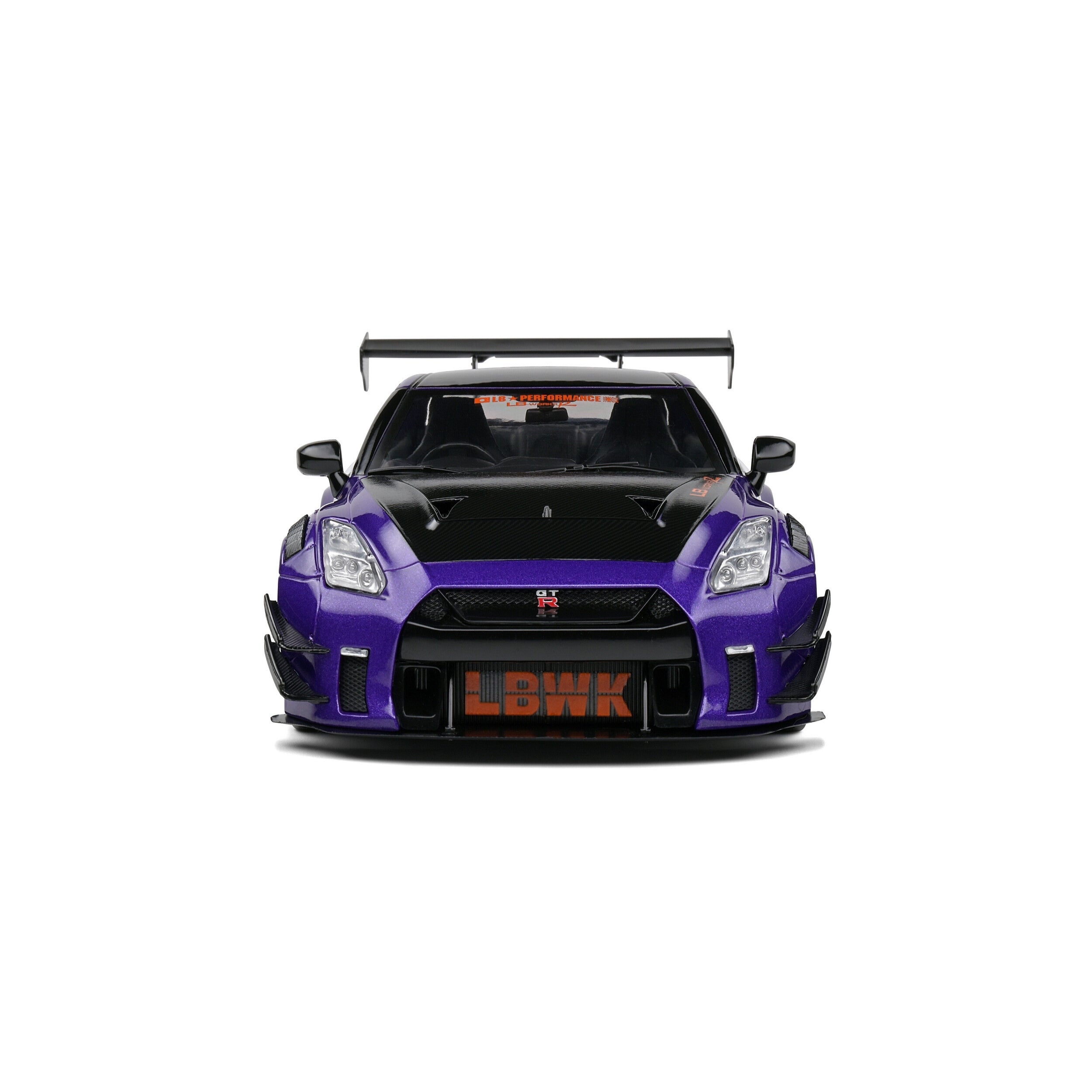 Solido Nissan GT-R (R35) Liberty Walk Body Kit 2.0 Purple - 2022 1:18 Diecast Car Front