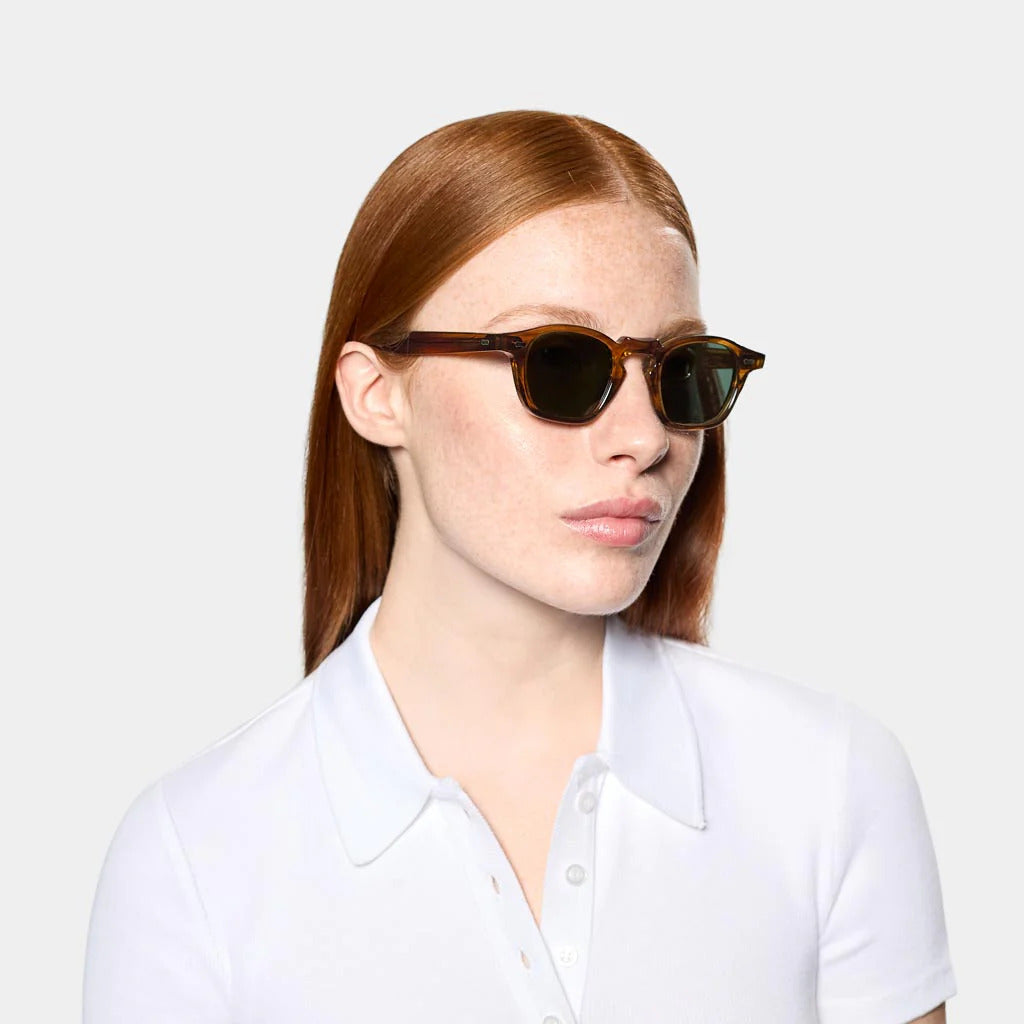 TBD Eyewear Cord Earth Bio Bottle Green Lens Sunglasses Front Woman