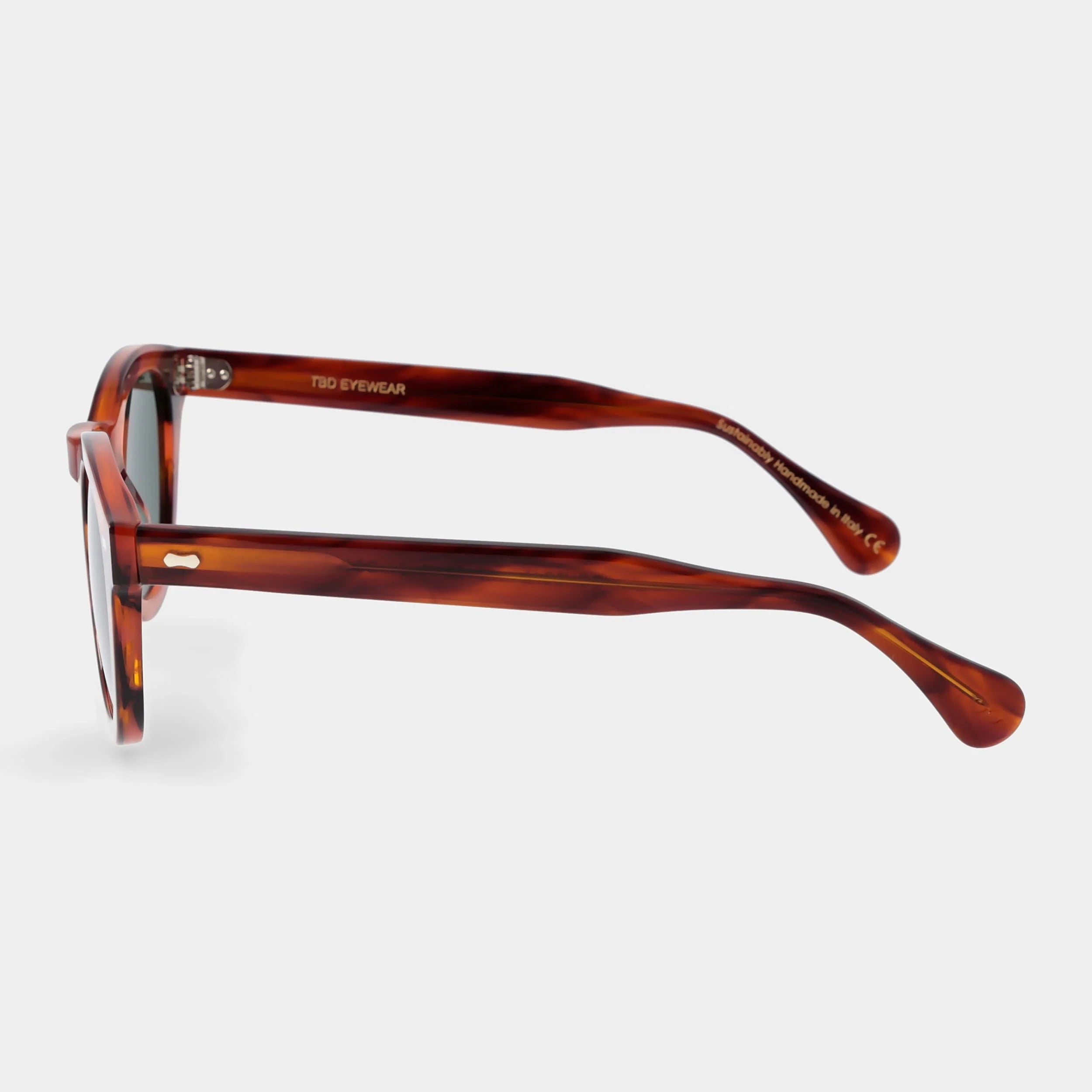 TBD Eyewear Donegal Eco Havana Bottle Green Lens Sunglasses Side