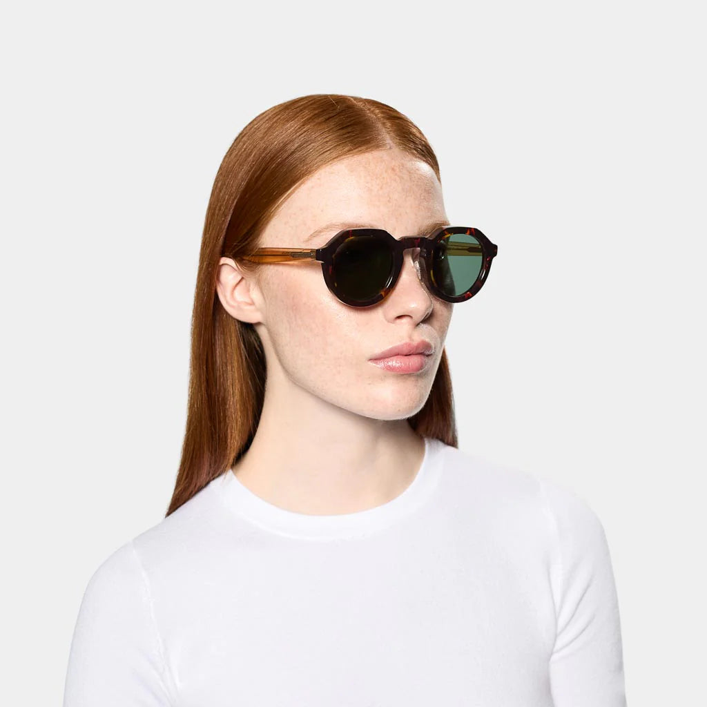 TBD Eyewear Ivy Eco Bicolor Bottle Green Lens Sunglasses Woman