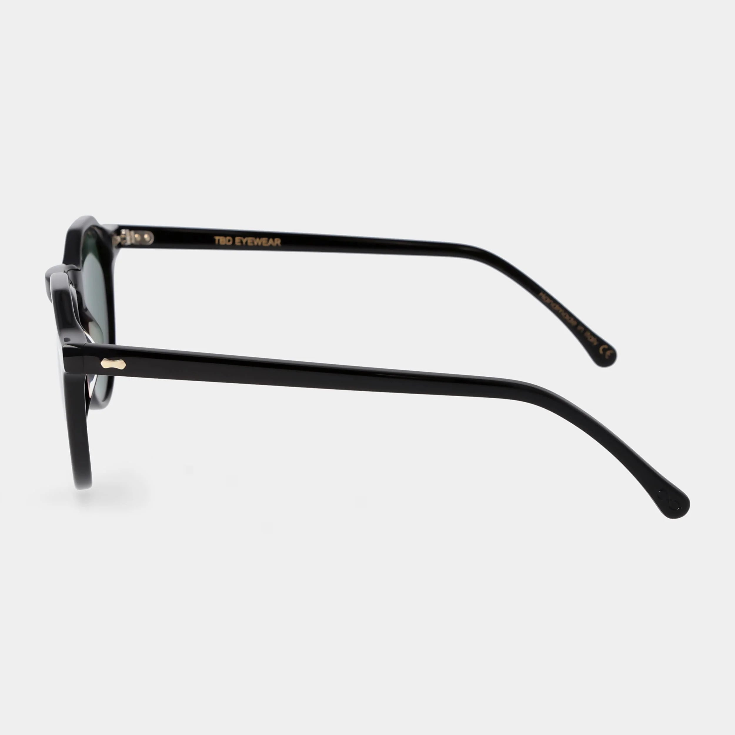 TBD Eyewear Lapel Eco Black Bottle Green Lens Sunglasses Side