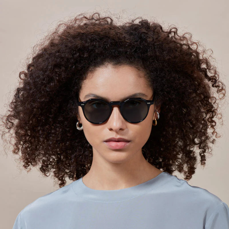 TBD Eyewear Lapel Eco Black Bottle Green Lens Sunglasses Woman