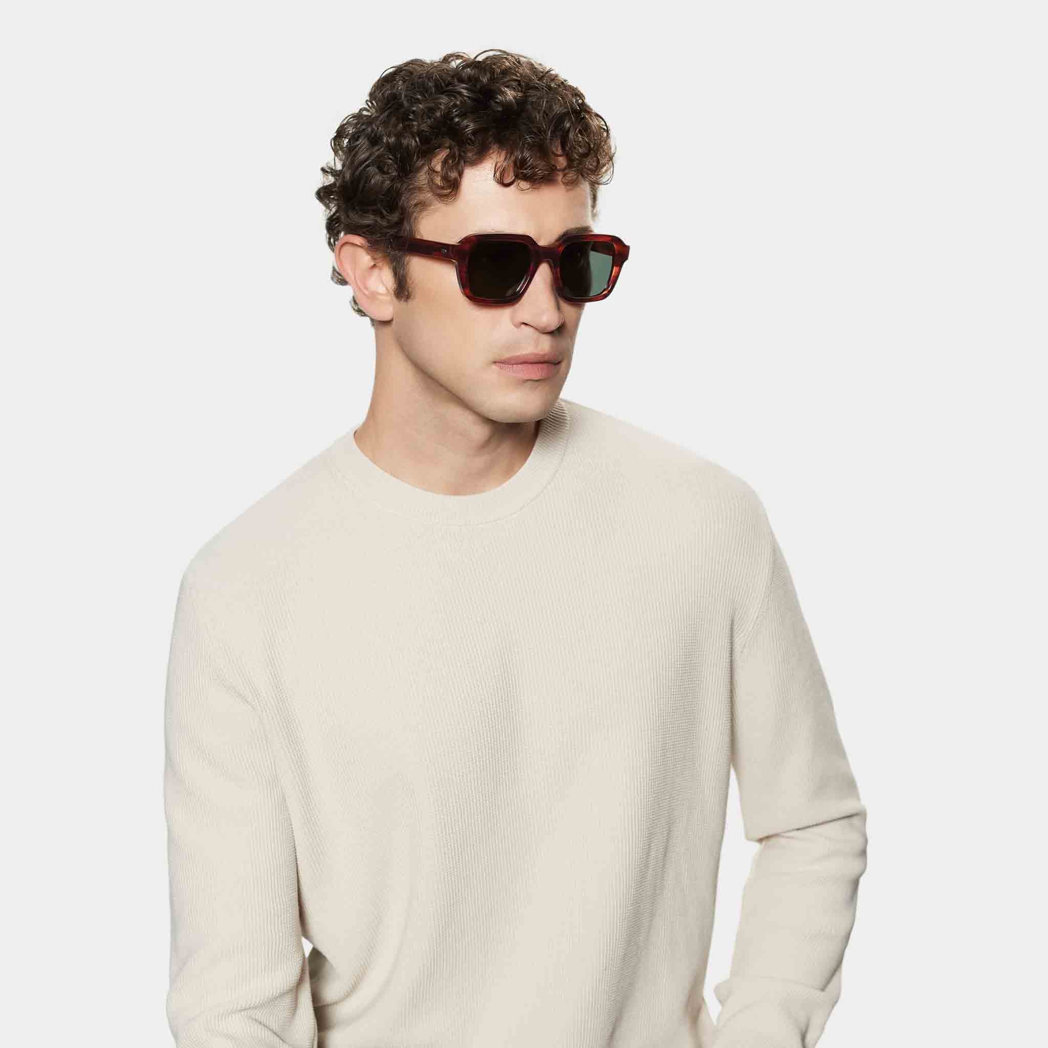 TBD Eyewear Lino Eco Havana Bottle Green Lens Sunglasses Man