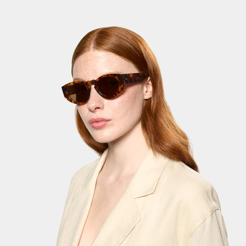 TBD Eyewear Madras Eco Spotted Havana Tobacco Lens Sunglasses Woman