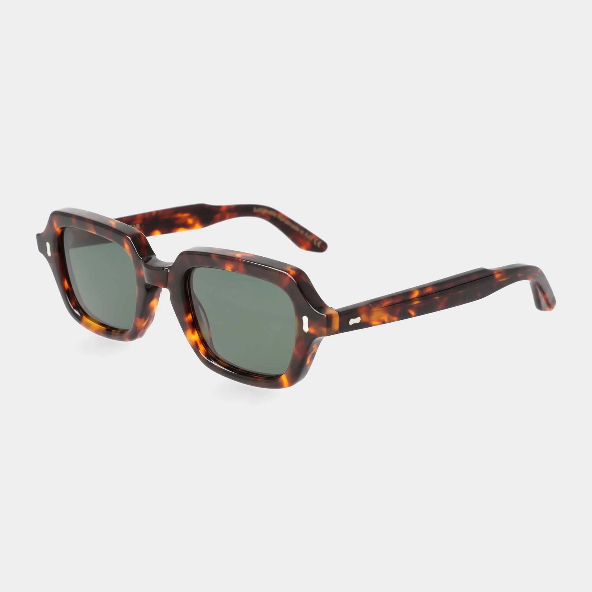 TBD Eyewear Oak Eco Spotted Havana Bottle Green Lens Sunglasses Angle