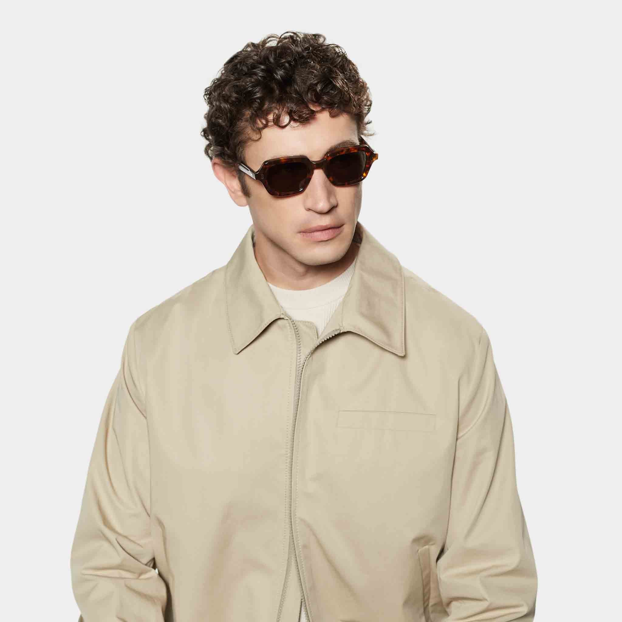 TBD Eyewear Oak Eco Spotted Havana Bottle Green Lens Sunglasses Man