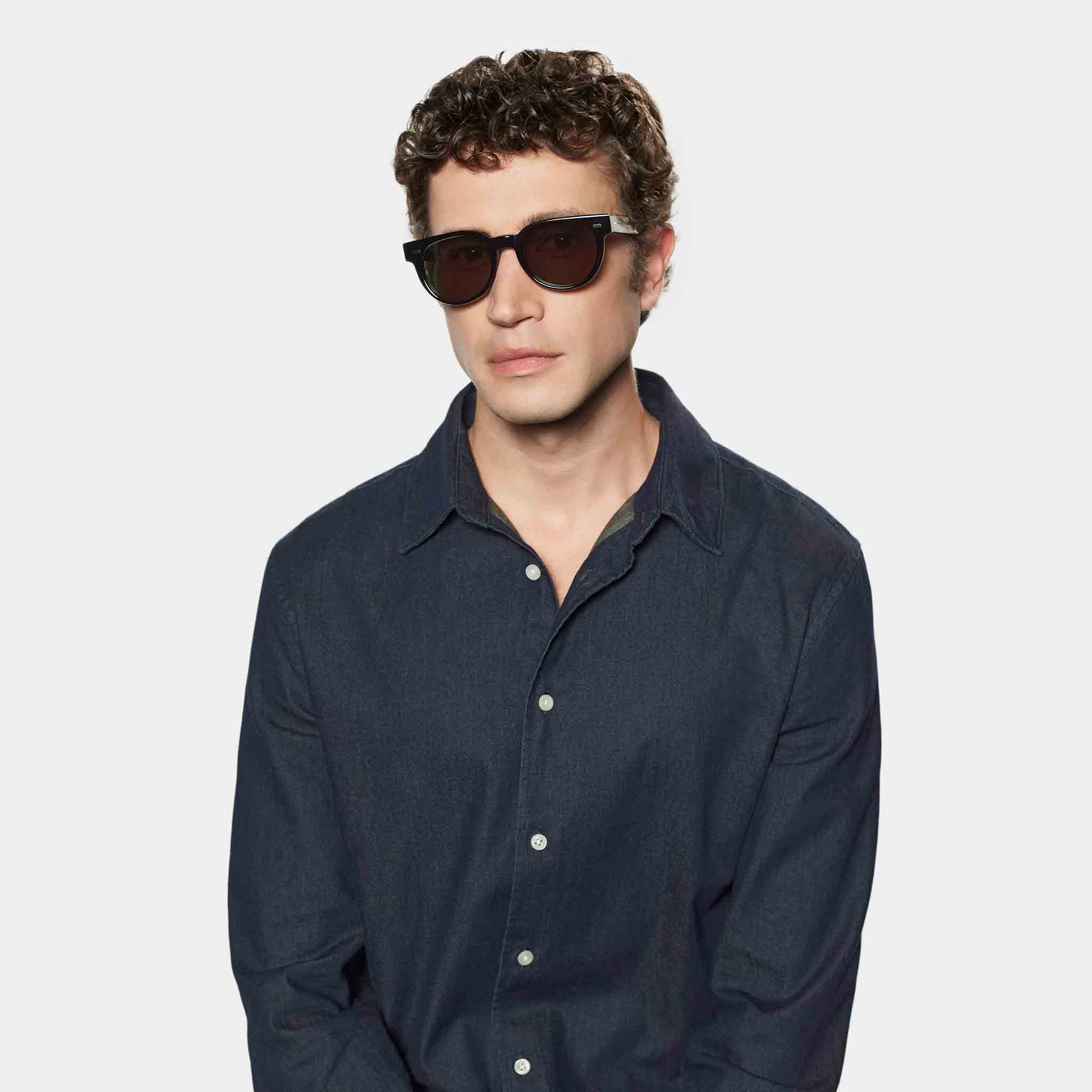 TBD Eyewear Palm Eco Black Bottle Green Lens Sunglasses Man