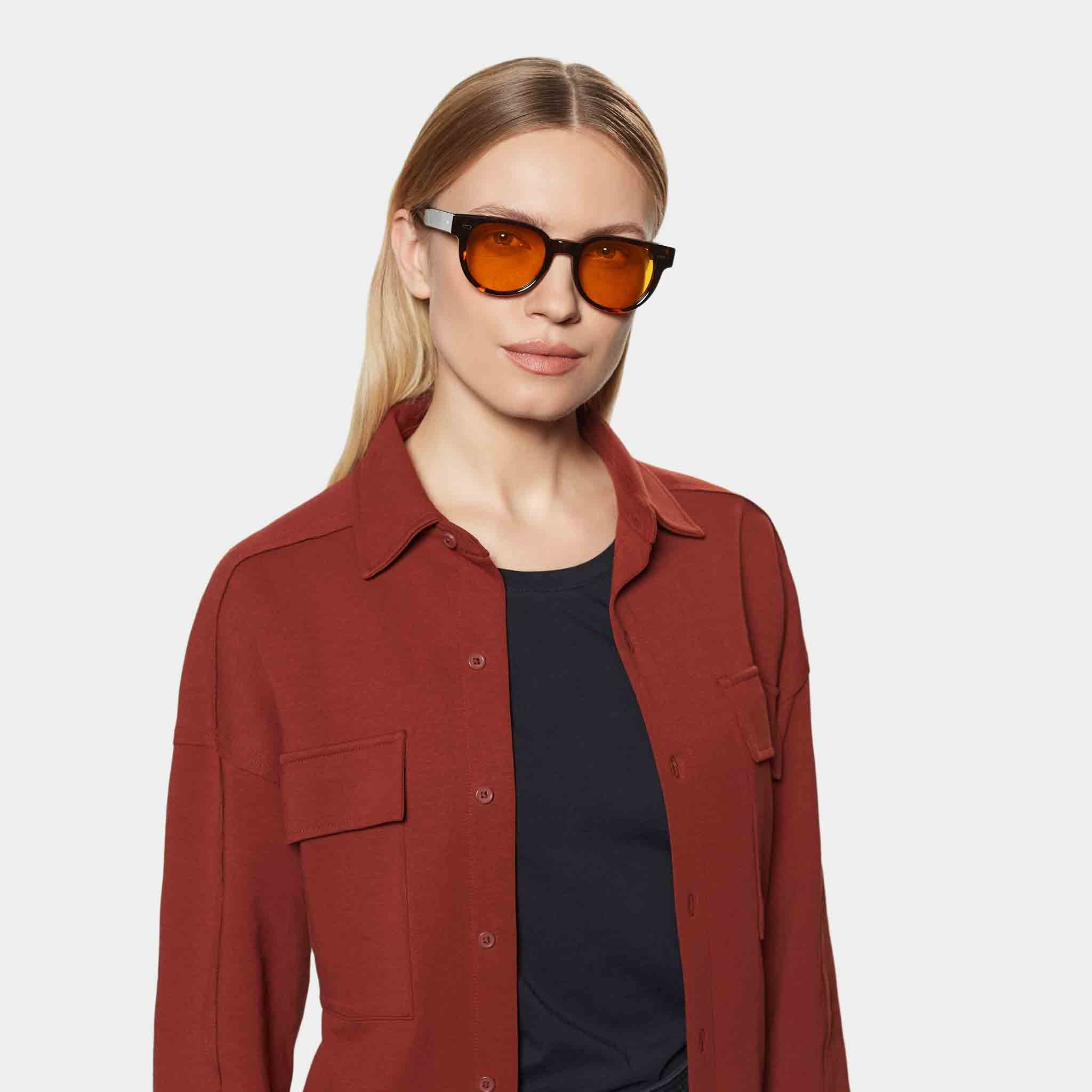 TBD Eyewear Palm Eco Dark Havana Orange Lens Sunglasses Woman