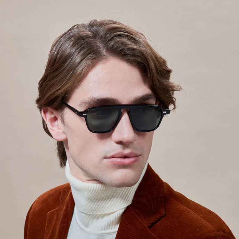 TBD Eyewear Panama Eco Black Bottle Green Lens Sunglasses Man