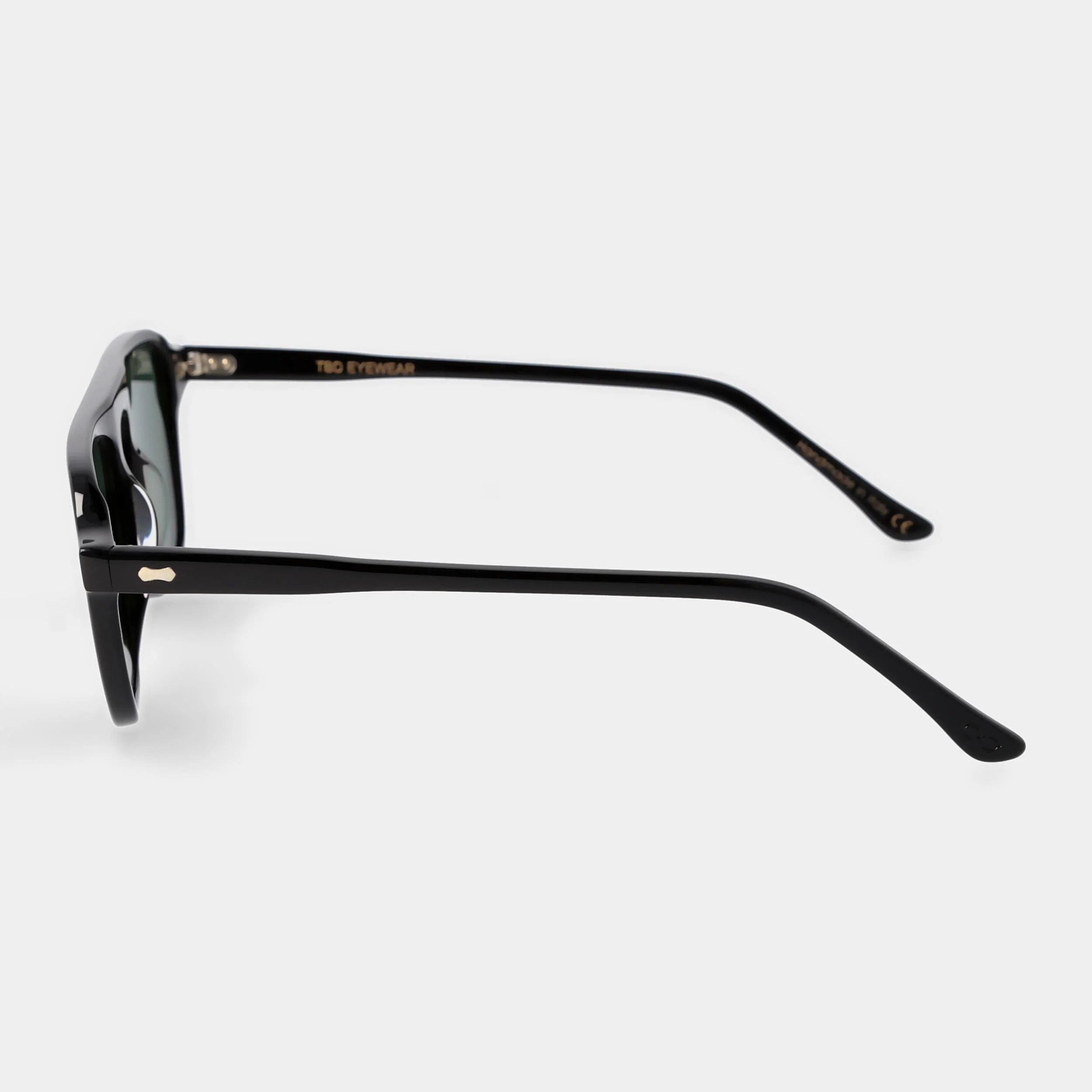 TBD Eyewear Panama Eco Black Bottle Green Lens Sunglasses Side