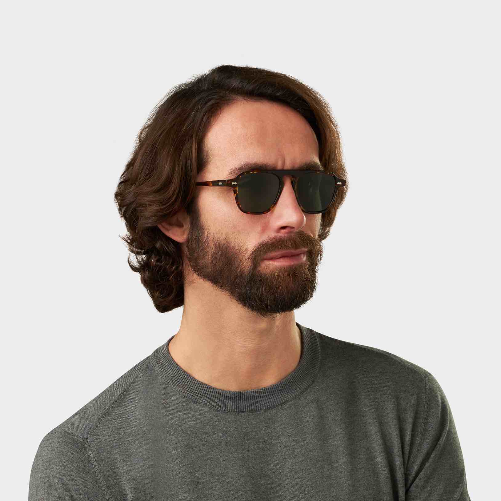 TBD Eyewear Panama Eco Dark Havana Bottle Green Lens Sunglasses Man