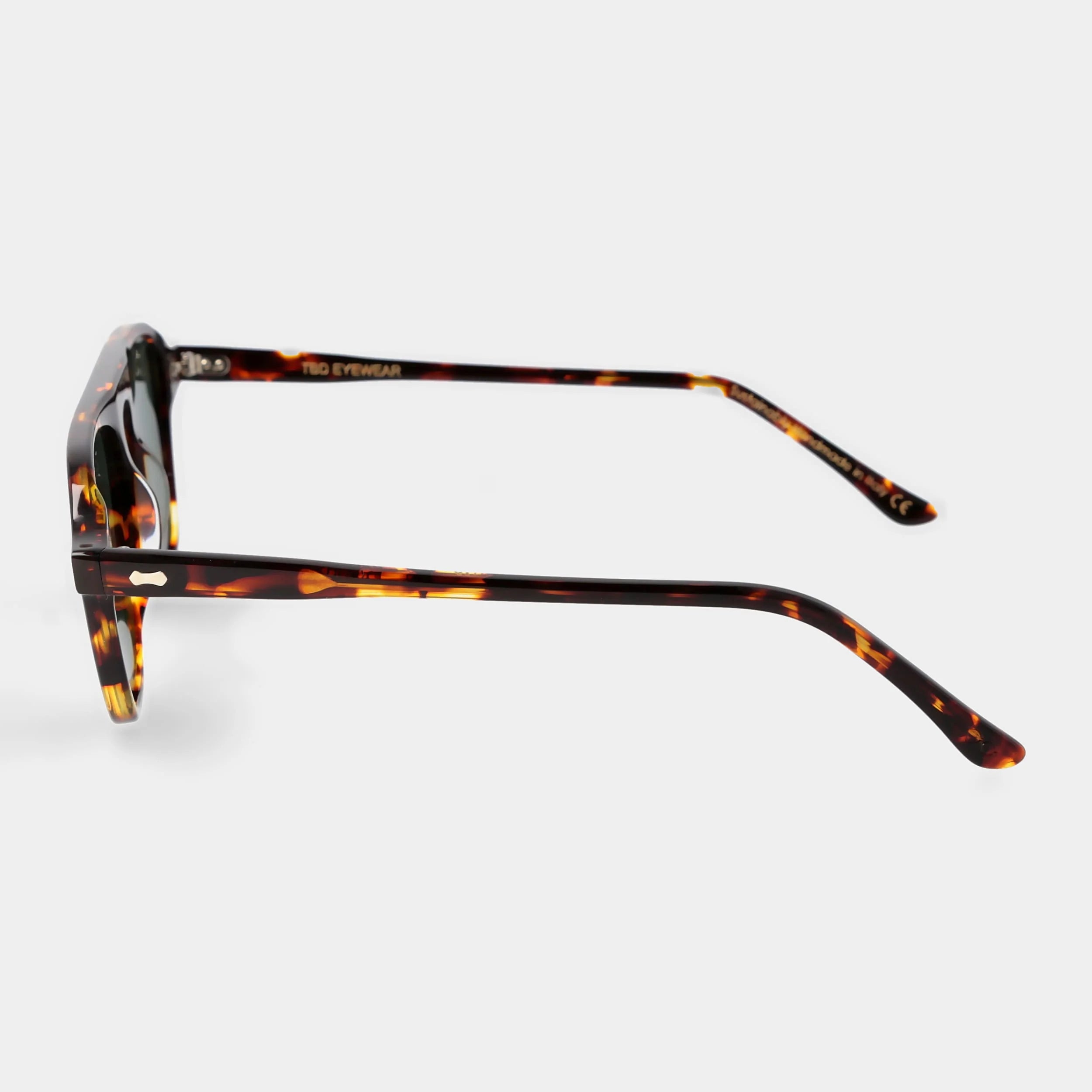 TBD Eyewear Panama Eco Dark Havana Bottle Green Lens Sunglasses Side