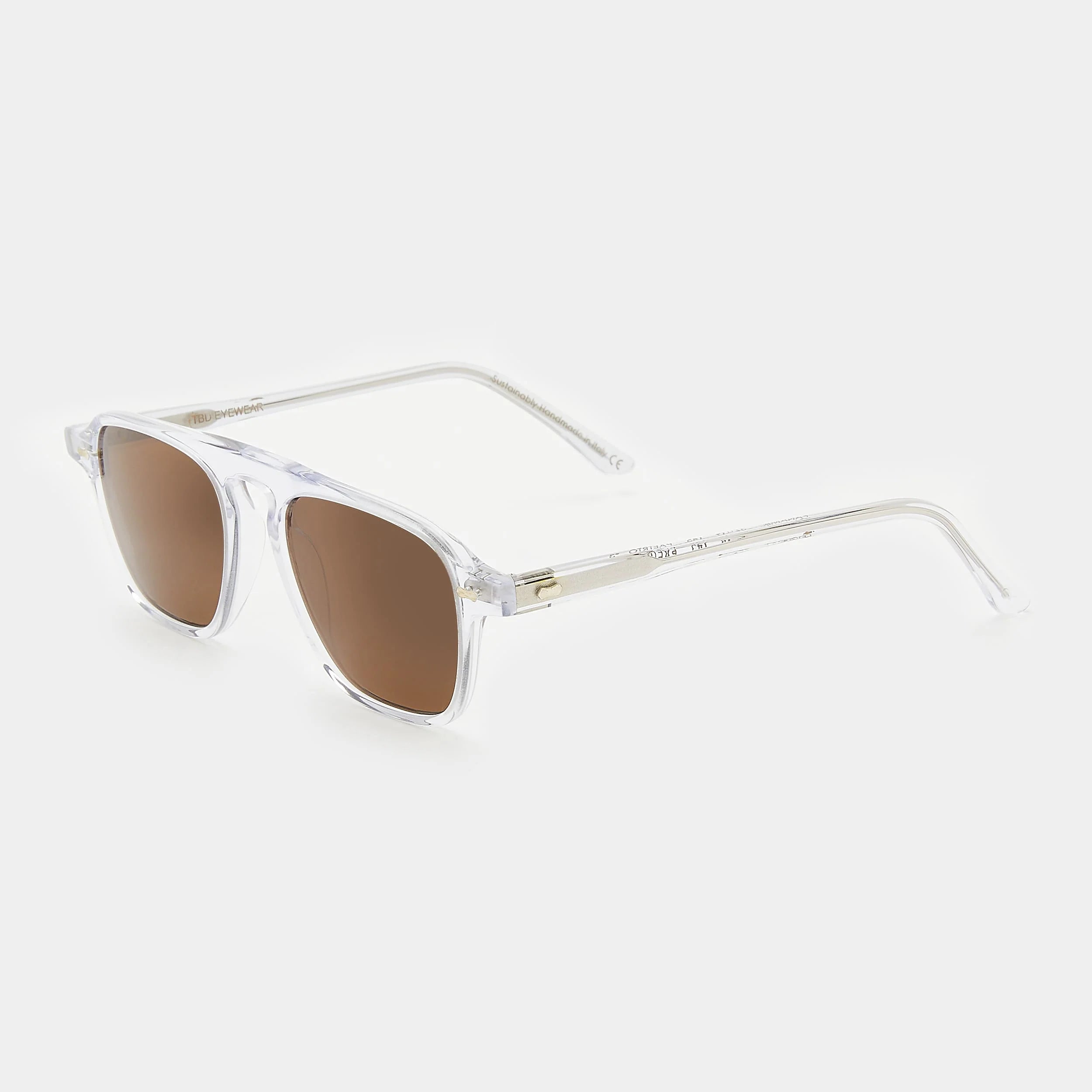 TBD Eyewear Panama Eco Transparent Tobacco Lens Sunglasses Angle