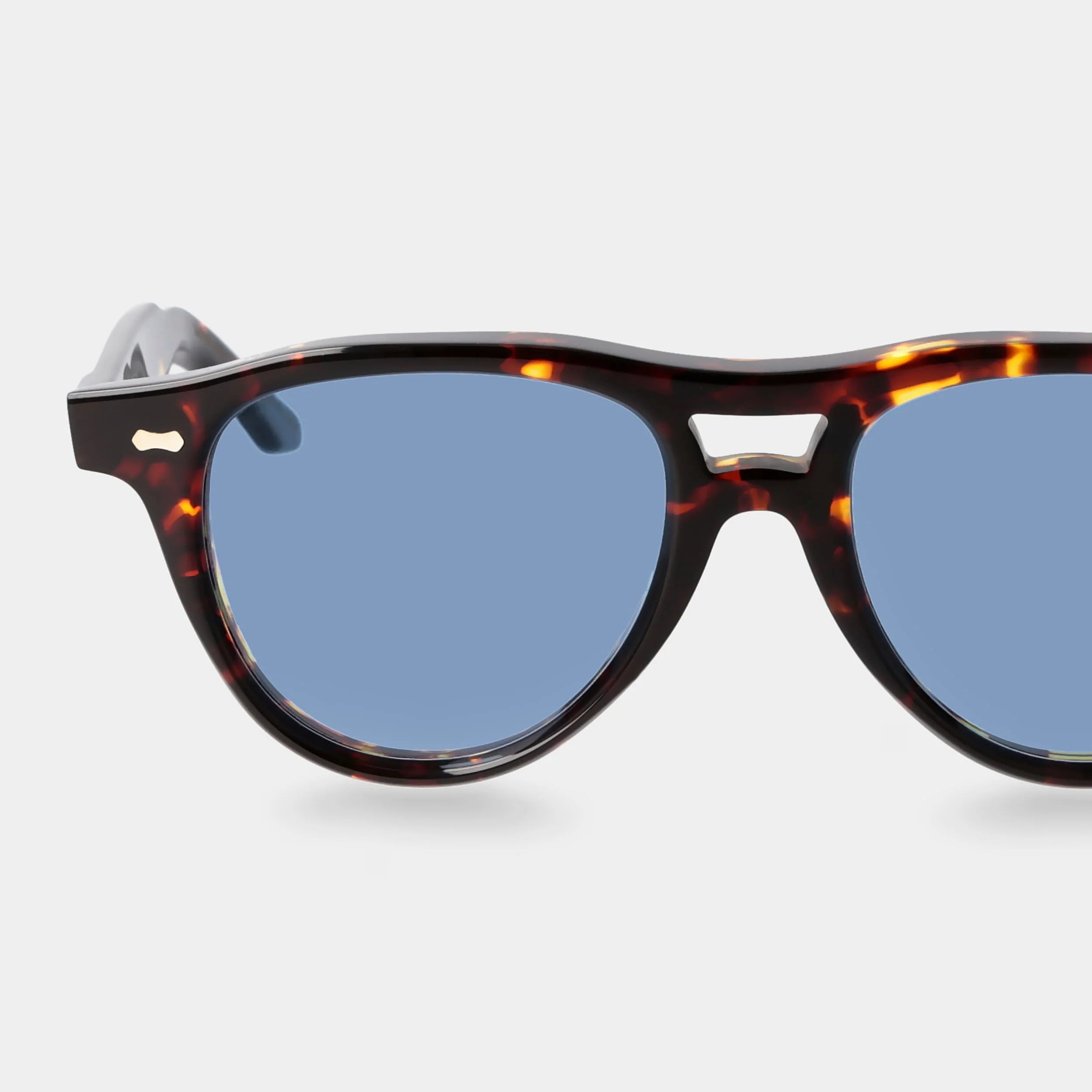 TBD Eyewear Piquet Eco Dark Havana Blue Lens Sunglasses Detail