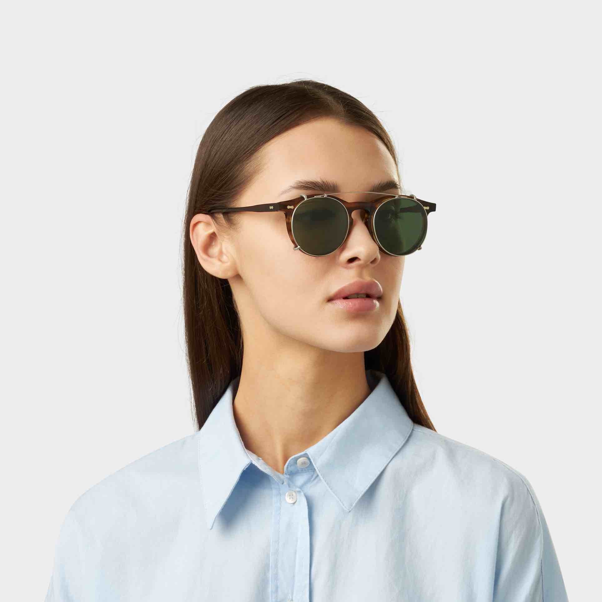 TBD Eyewear Pleat Earth Bio Bottle Green Lens Sunglasses Woman