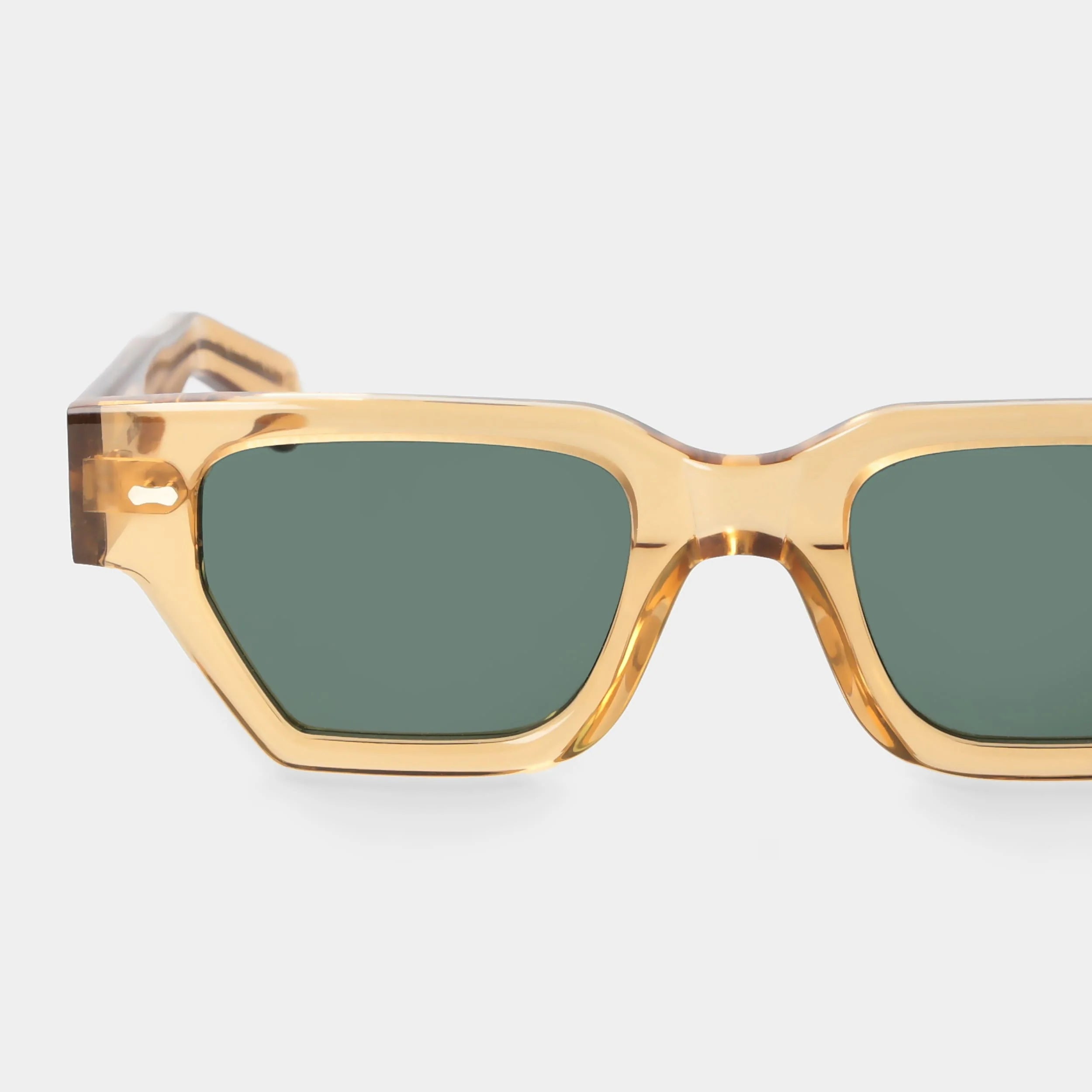 TBD Eyewear Raso Eco Champagne Bottle Green Lens Sunglasses Detail