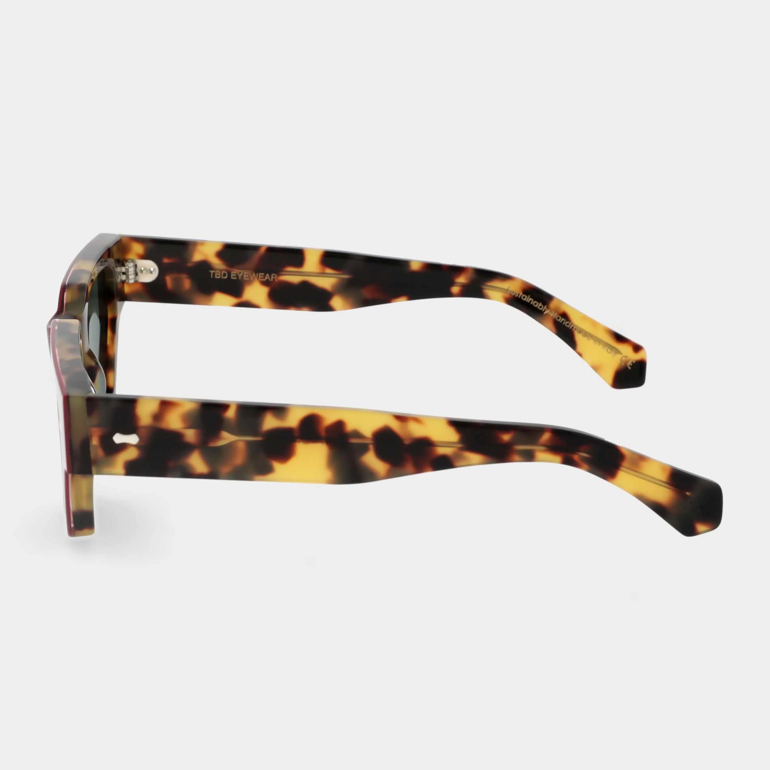 TBD Eyewear Raso Plum Bottle Green Lens Sunglasses Side