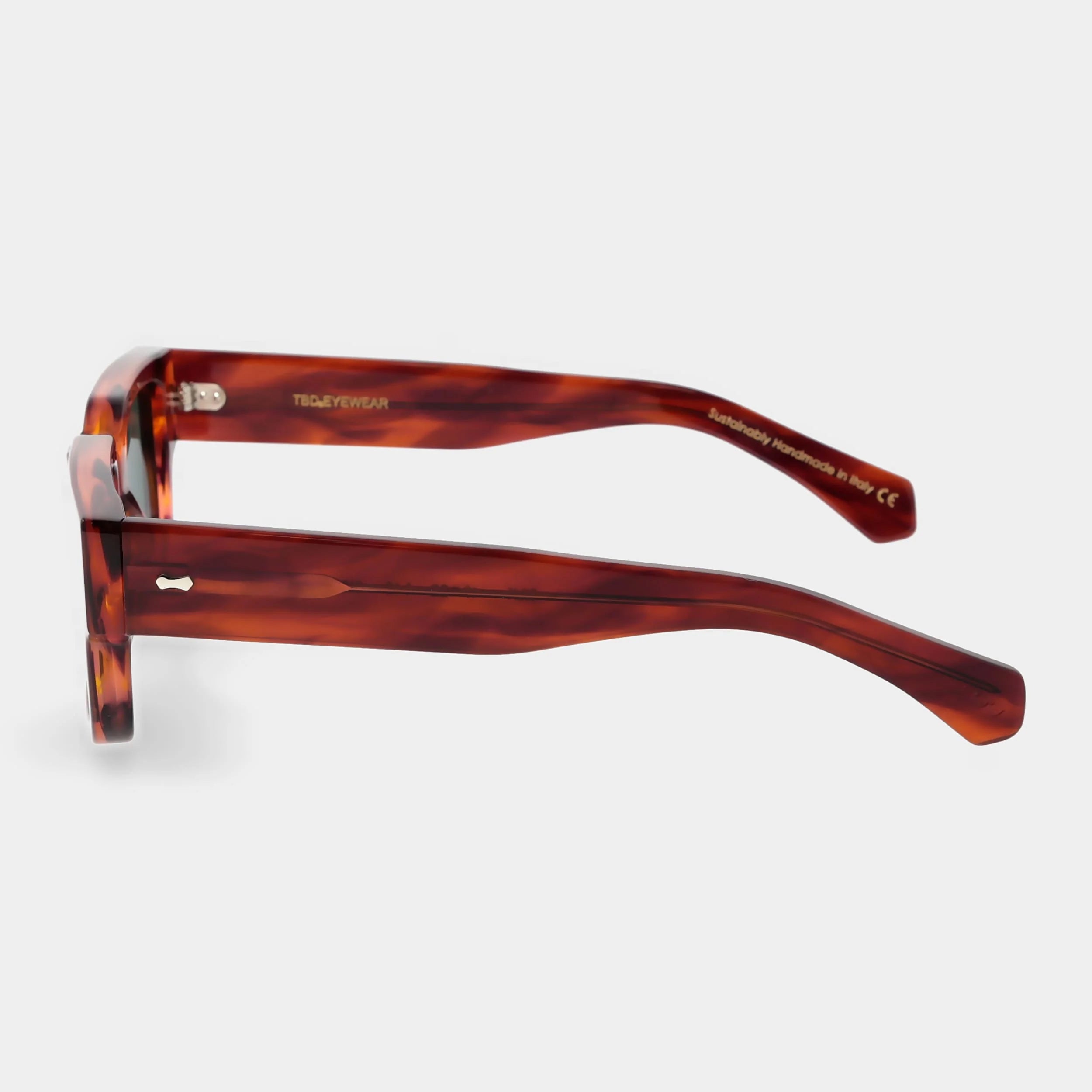 TBD Eyewear Silk Eco Havana Bottle Green Lens Sunglasses Side