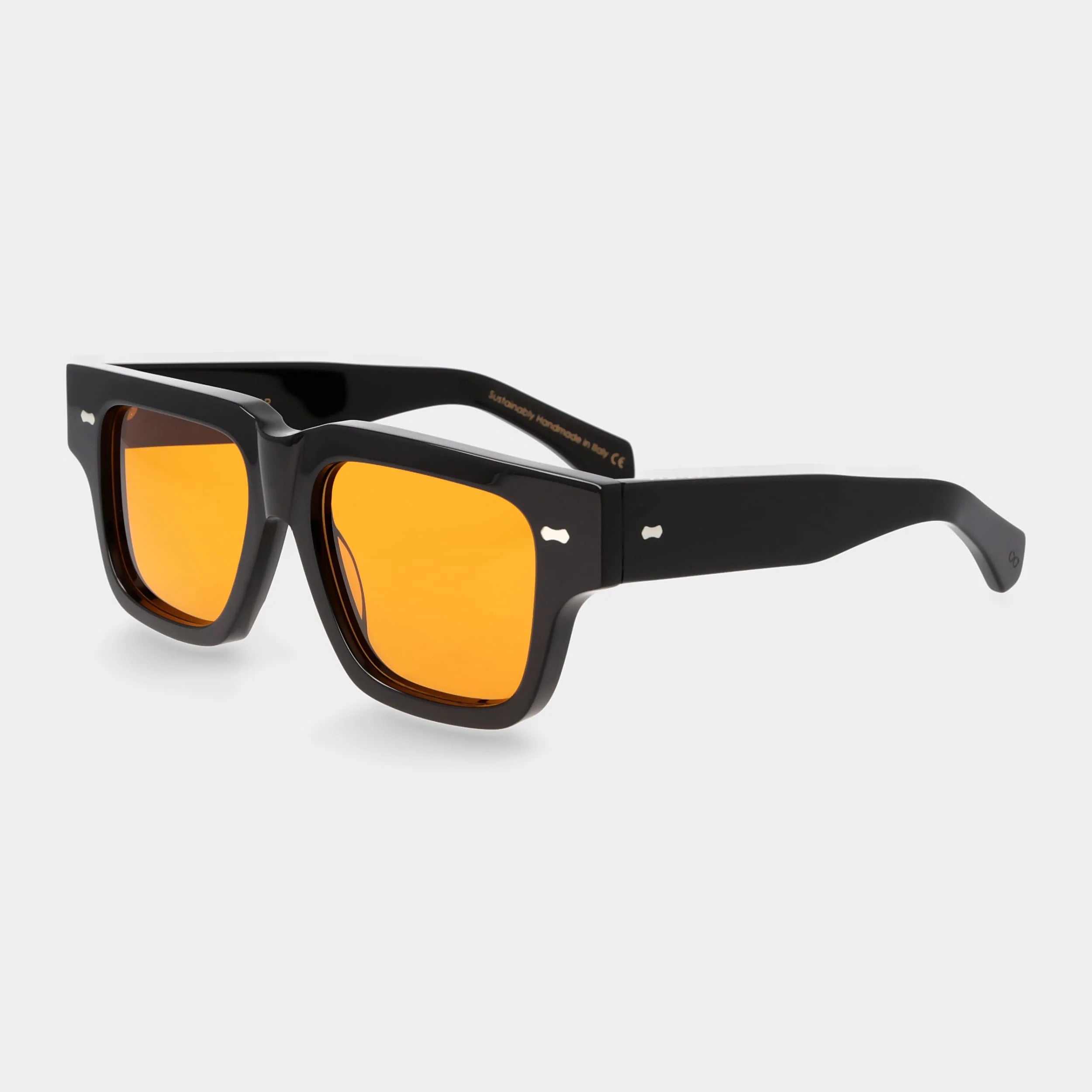 TBD Eyewear Tela Eco Black Orange Lens Sunglasses Angle
