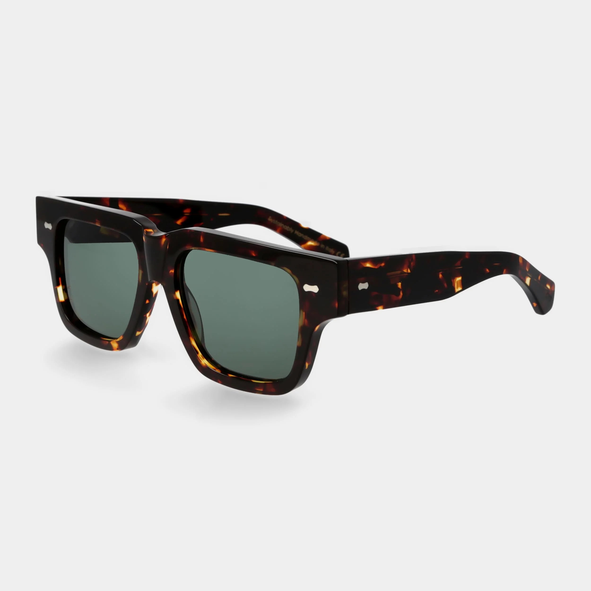 TBD Eyewear Tela Eco Dark Havana Bottle Green Lens Sunglasses Angle