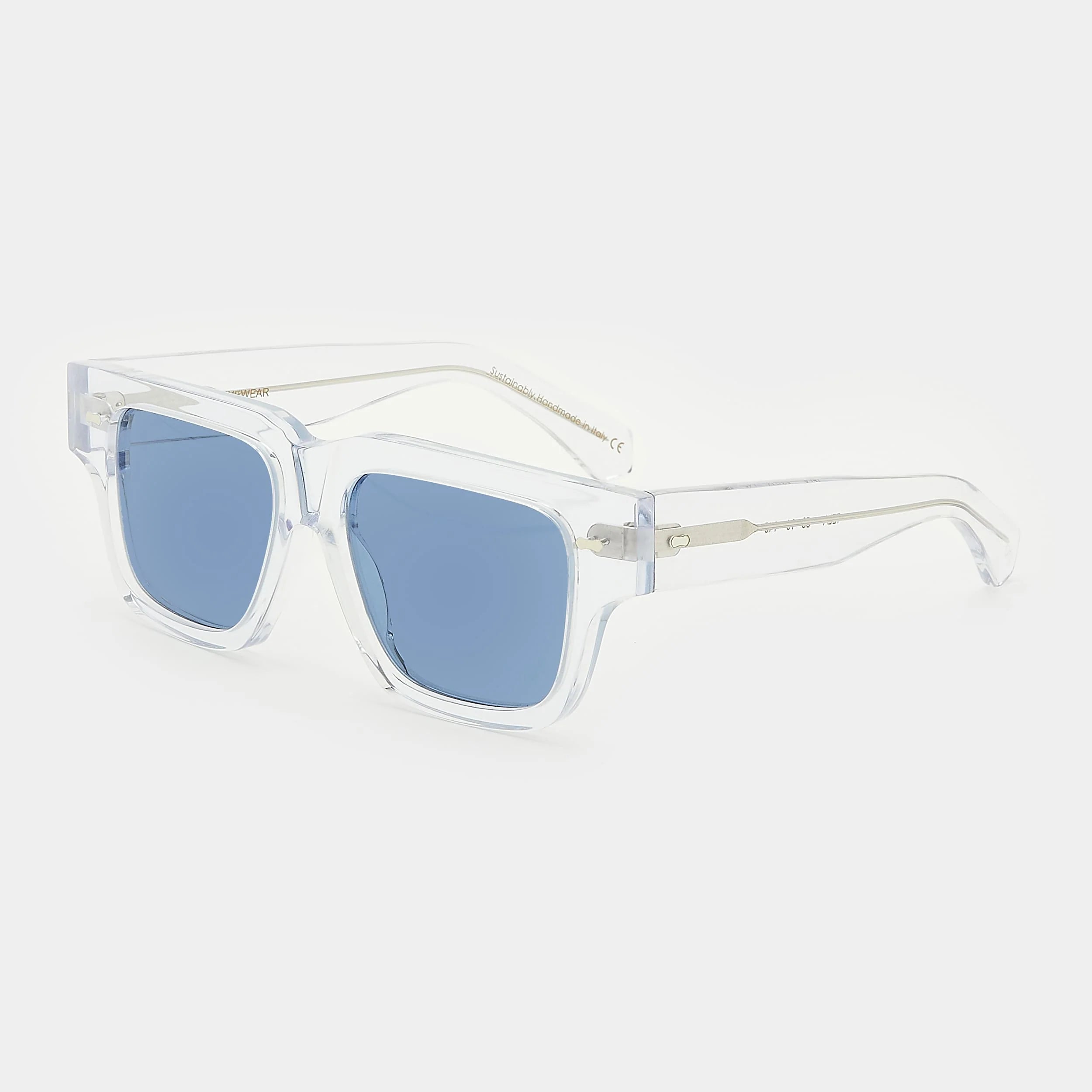 TBD Eyewear Tela Eco Transparent Blue Lens Sunglasses Angle