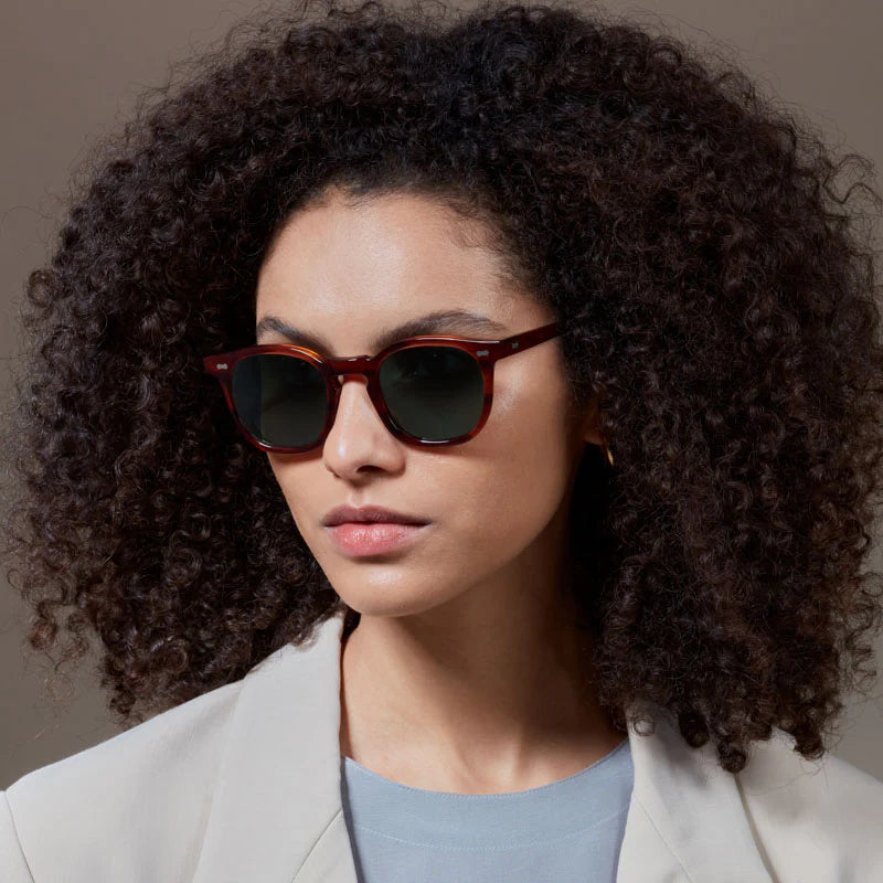 TBD Eyewear Twill Eco Havana Bottle Green Lens Sunglasses Woman