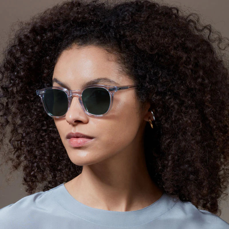 TBD Eyewear Twill Eco Transparent Bottle Green Lens Sunglasses Woman