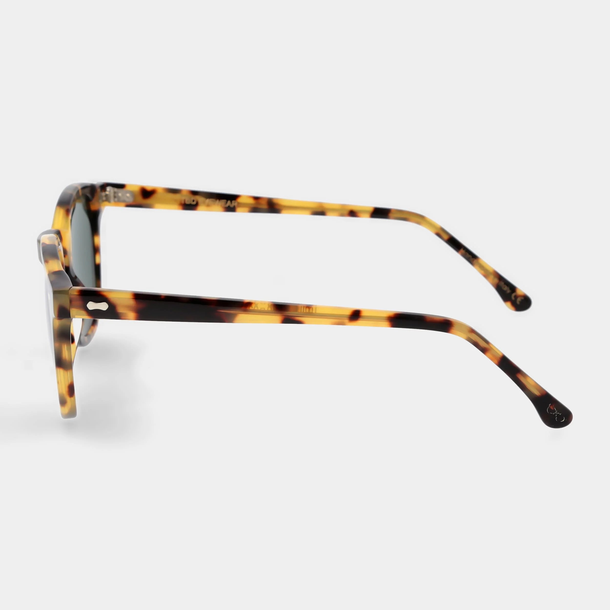 TBD Eyewear Twill Light Tortoise Bottle Green Lens Sunglasses Side