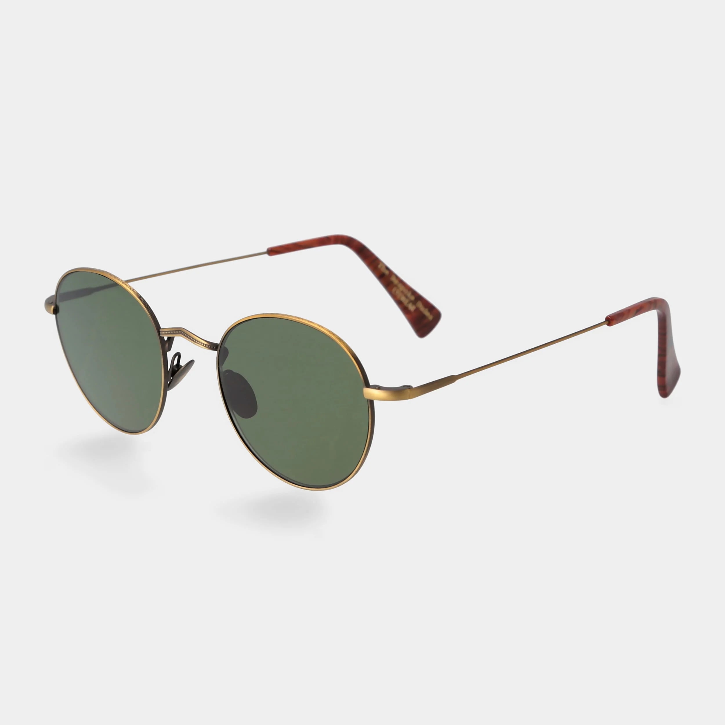 TBD Eyewear Vicuña Brass Bottle Green Lens Sunglasses Angle