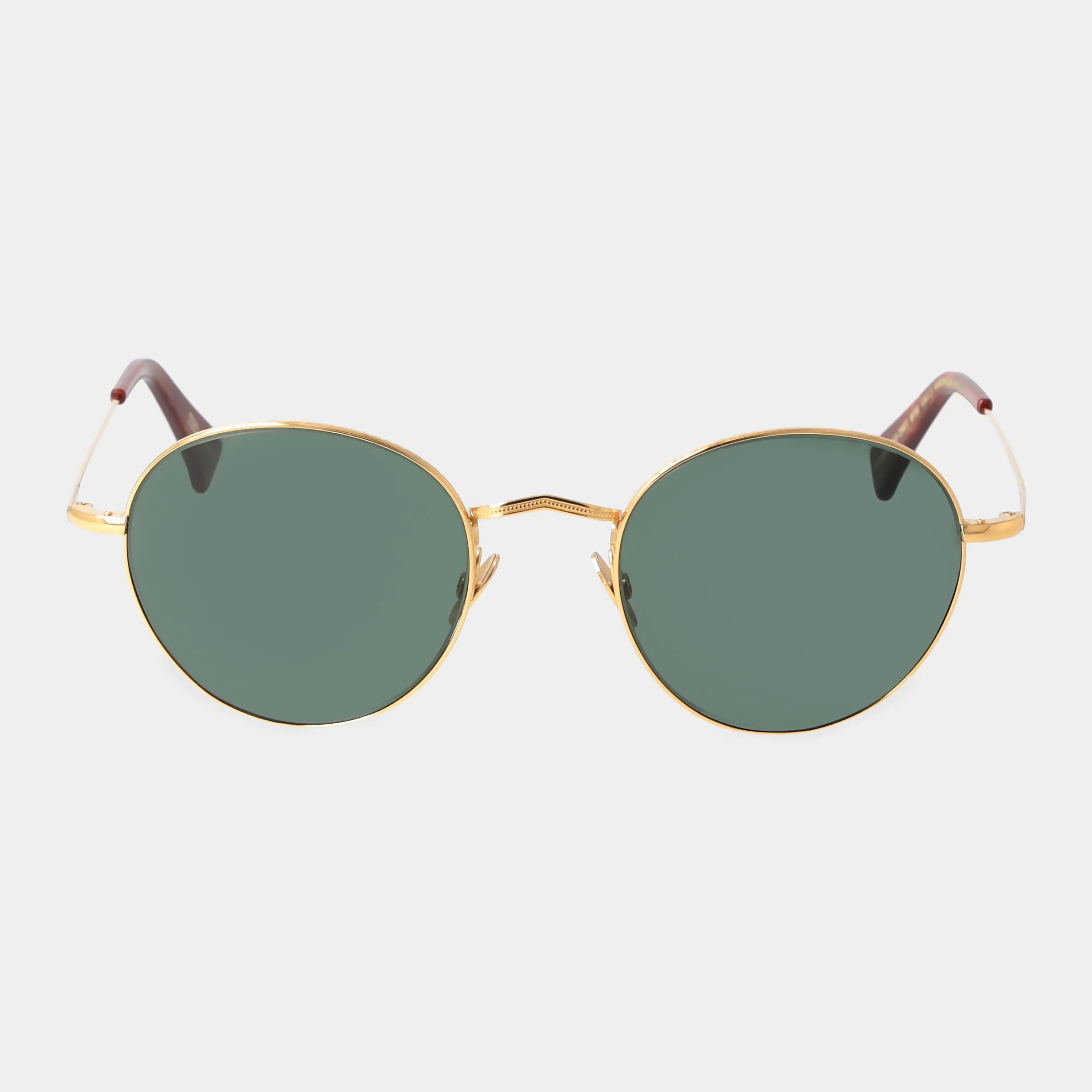 TBD Eyewear Vicuña 24K Gold Bottle Green Lens Sunglasses Front