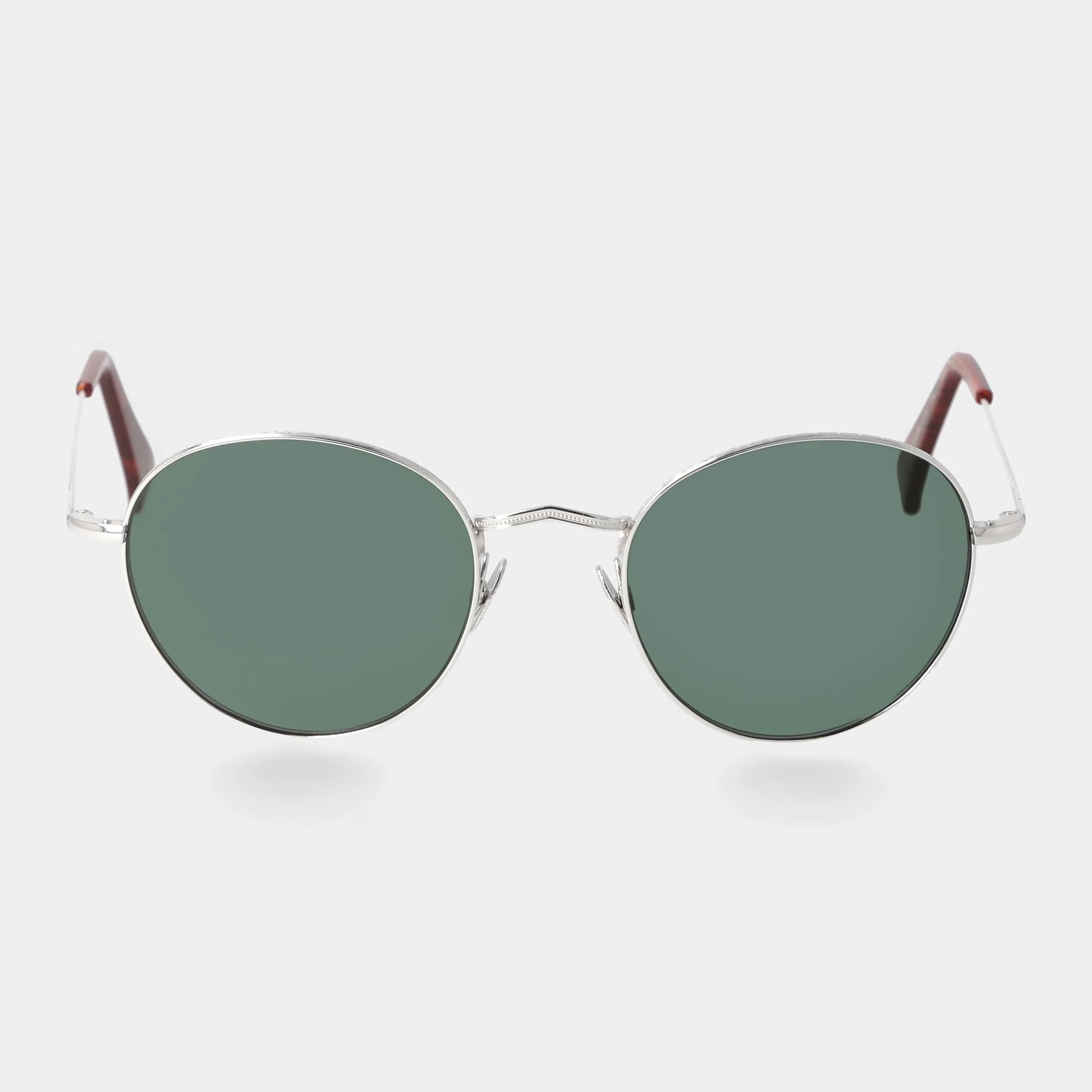 TBD Eyewear Vicuña Rhodium Bottle Green Lens Sunglasses Front